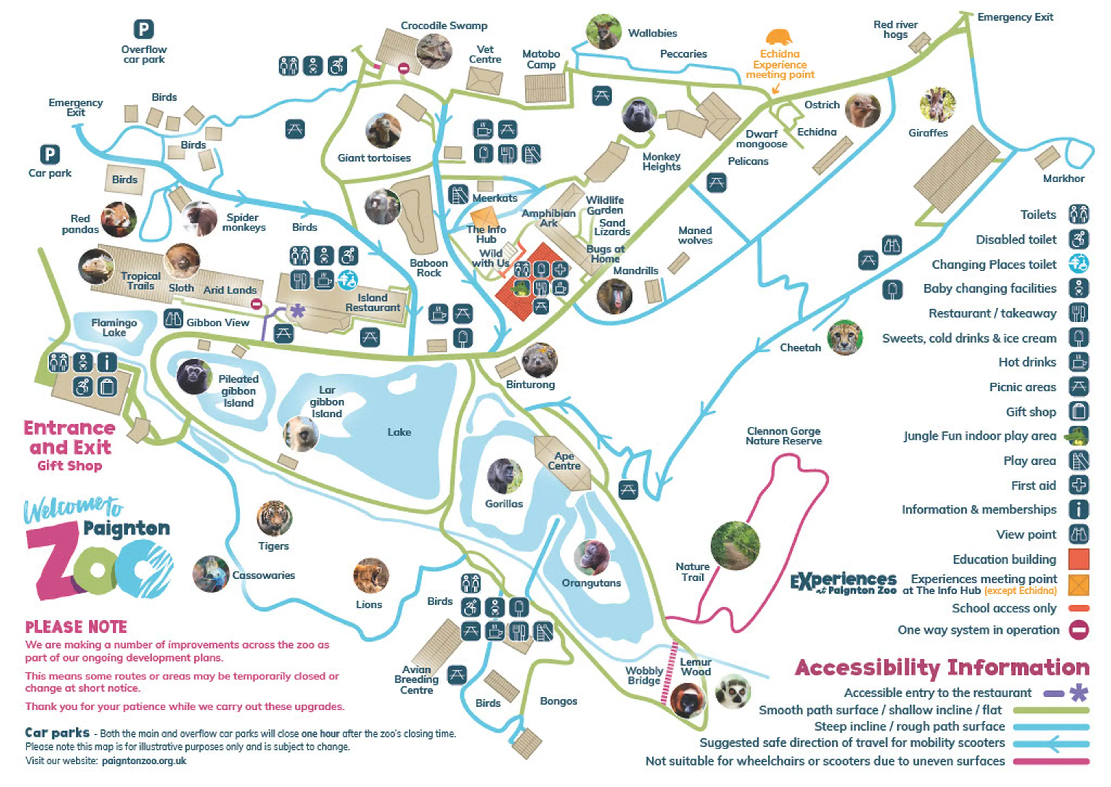 Paignton Zoo visitor map for April 2026