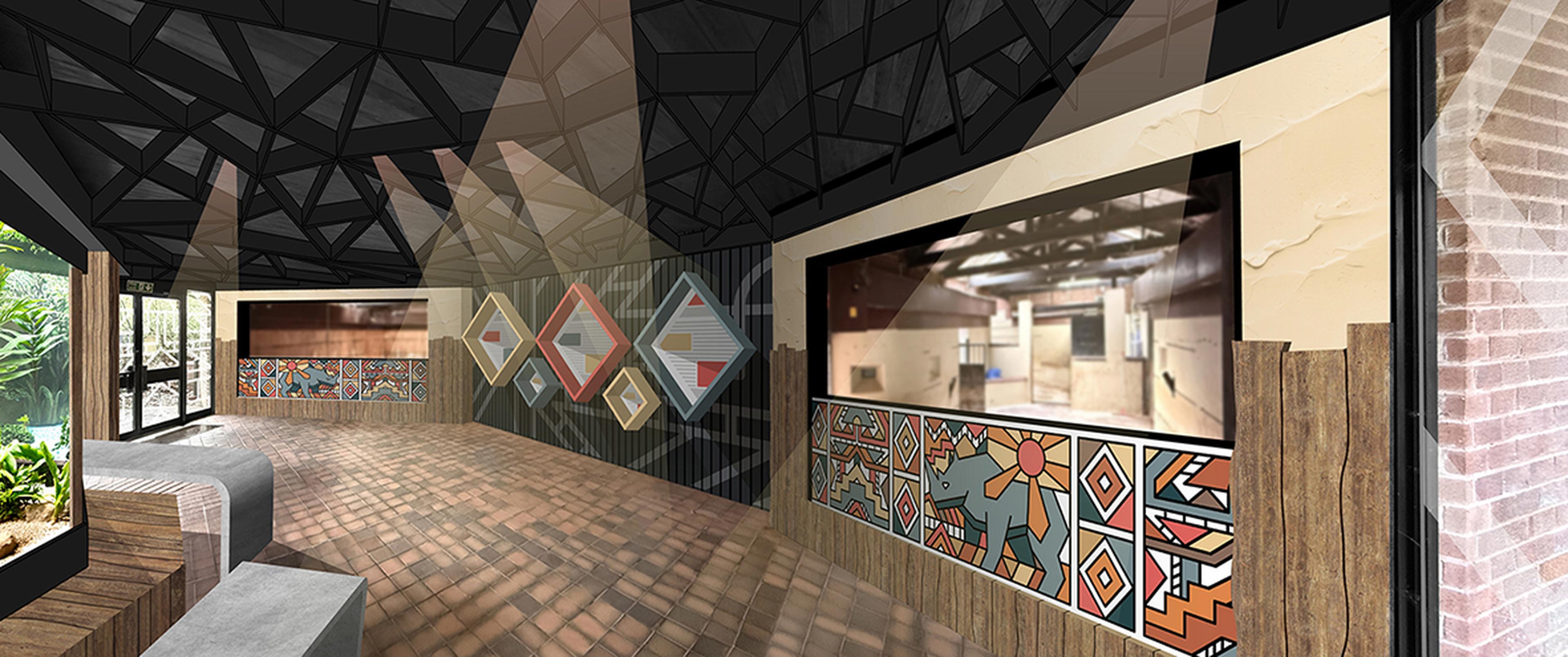 Artistic rendering of how the new Rhino House interior at Paignton Zoo is expected to look