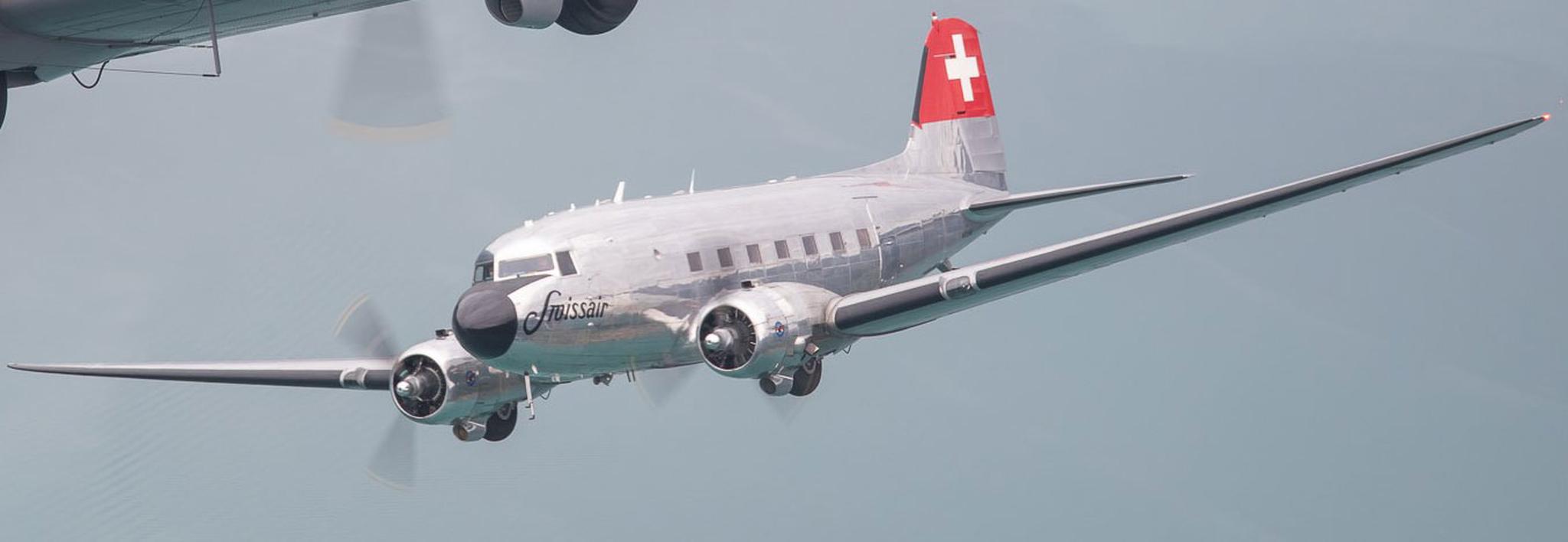 De Zwitserse Dakota DC-3 in de lucht