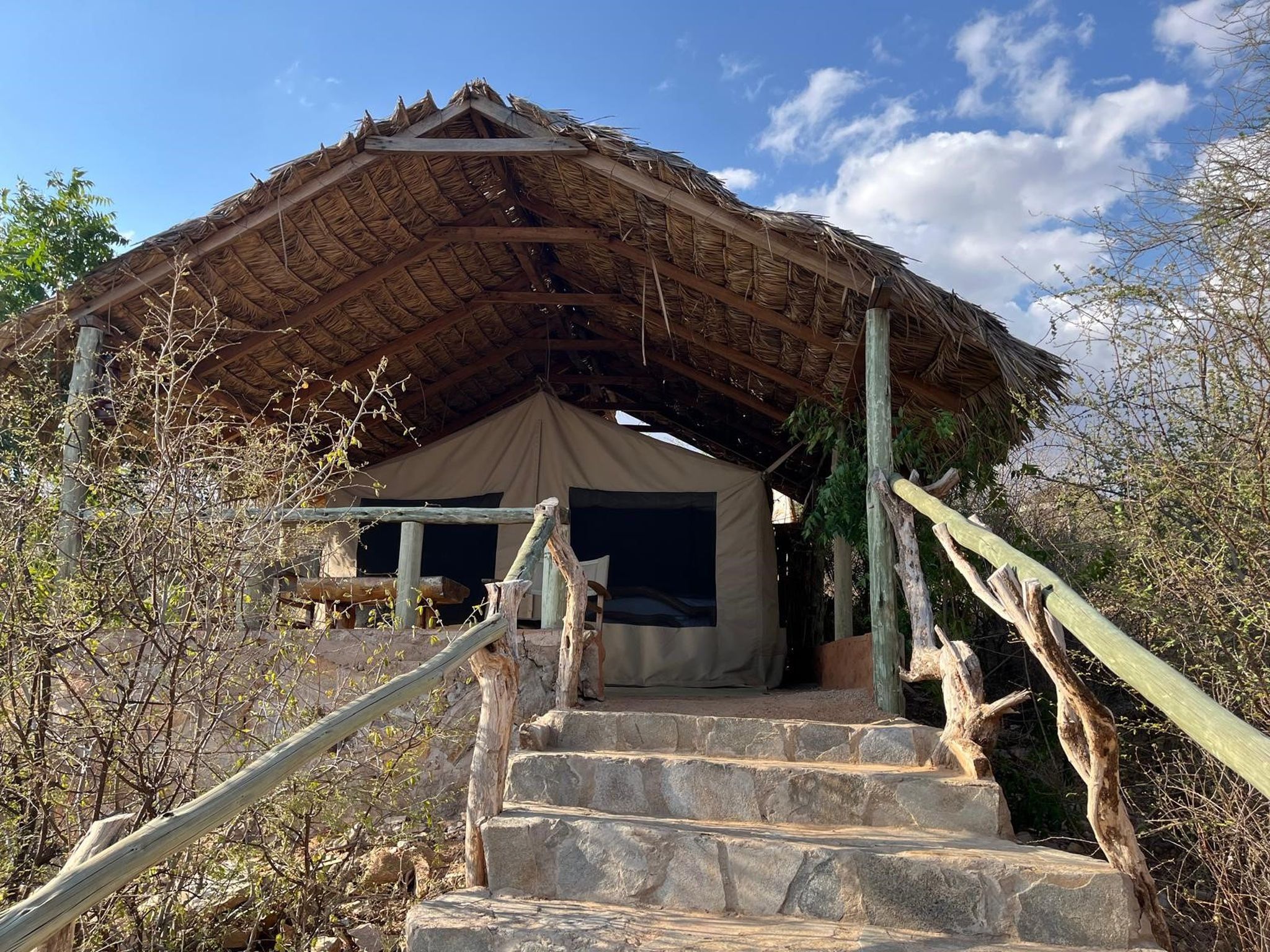 Een safaritent bij het nieuwe hotel in Samburu, Kenia.