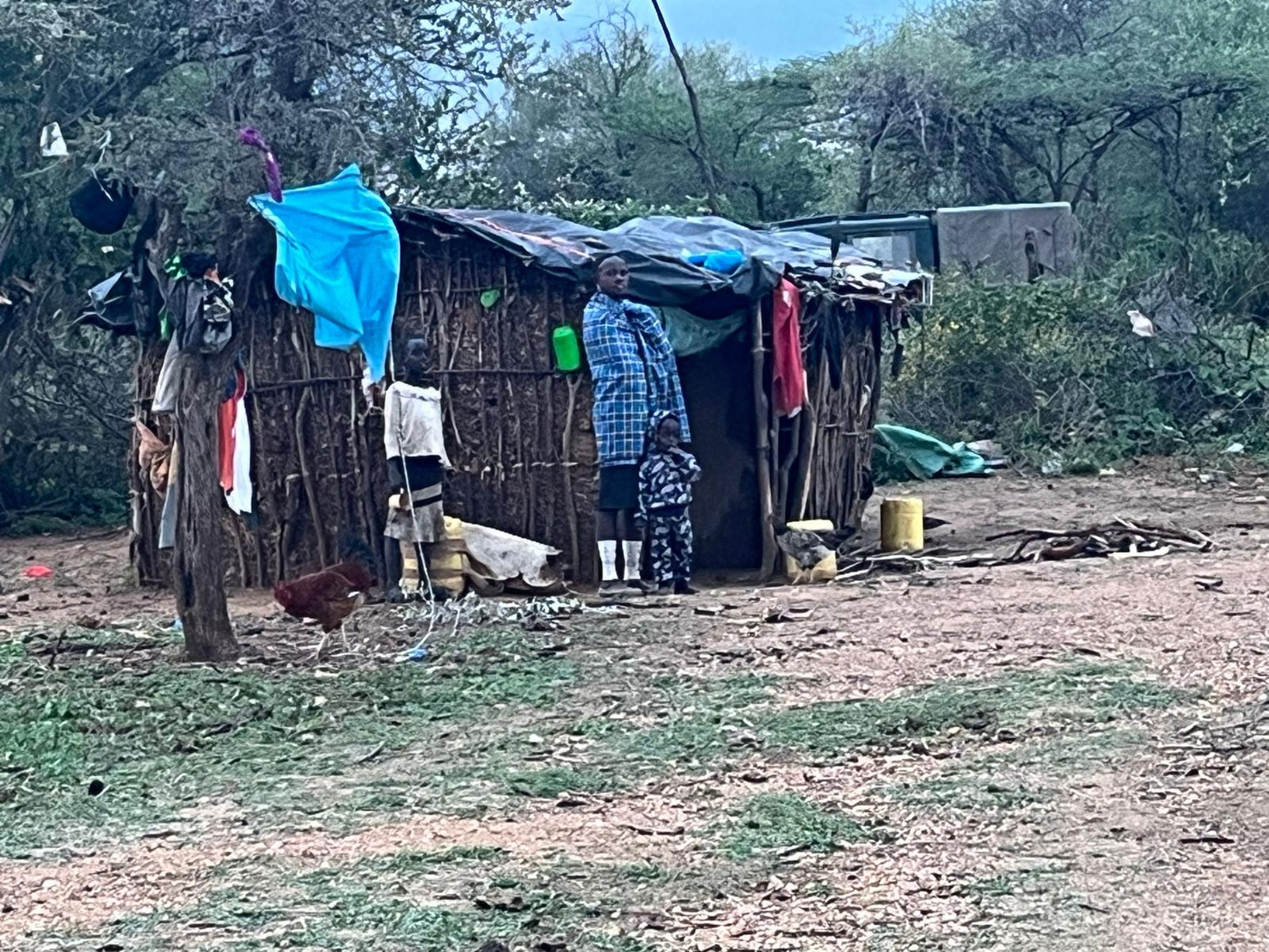 Een samburu huisje in Kenia.