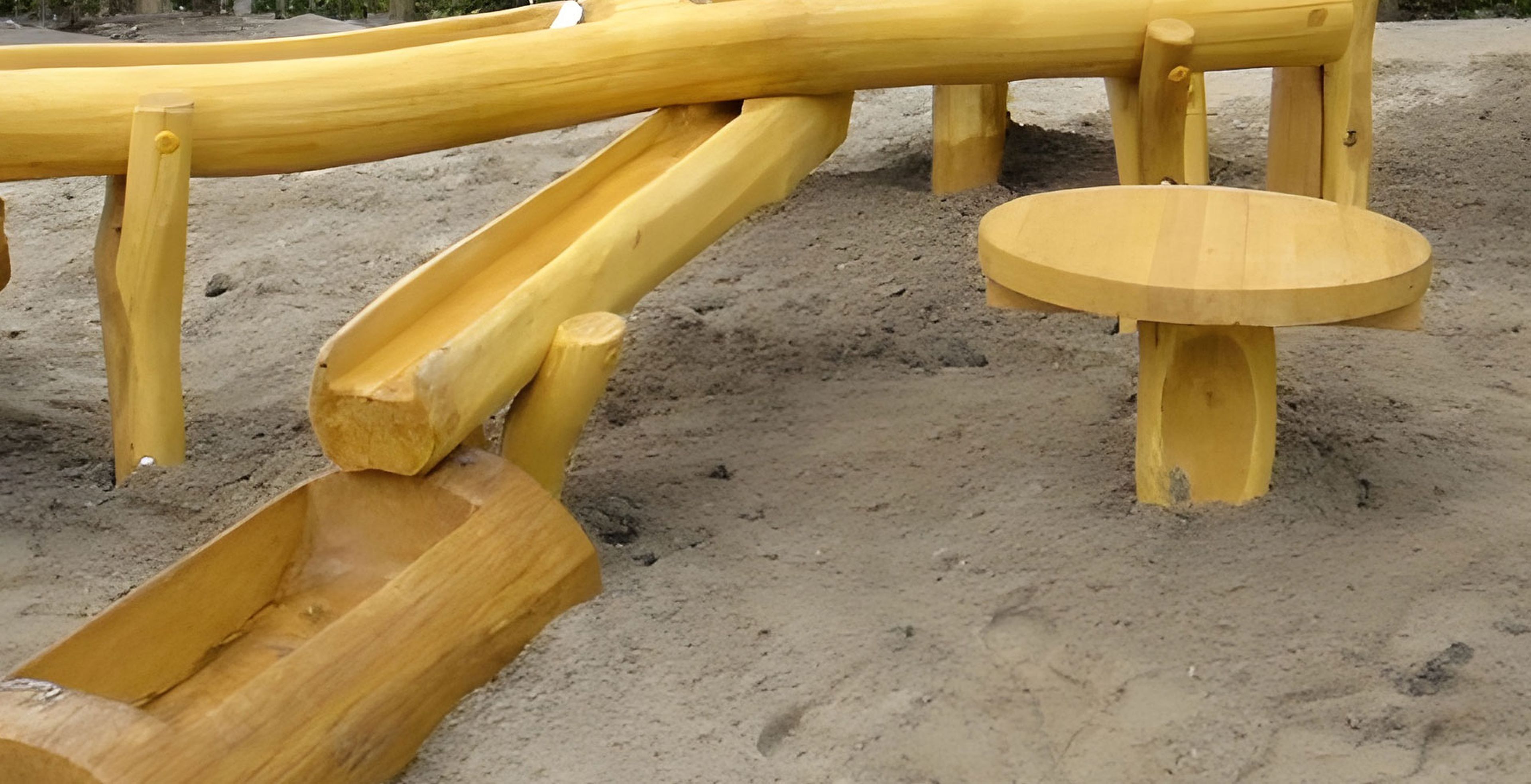 Een gedeelte van de waterspeeltuin bij Klimrijk Brabant