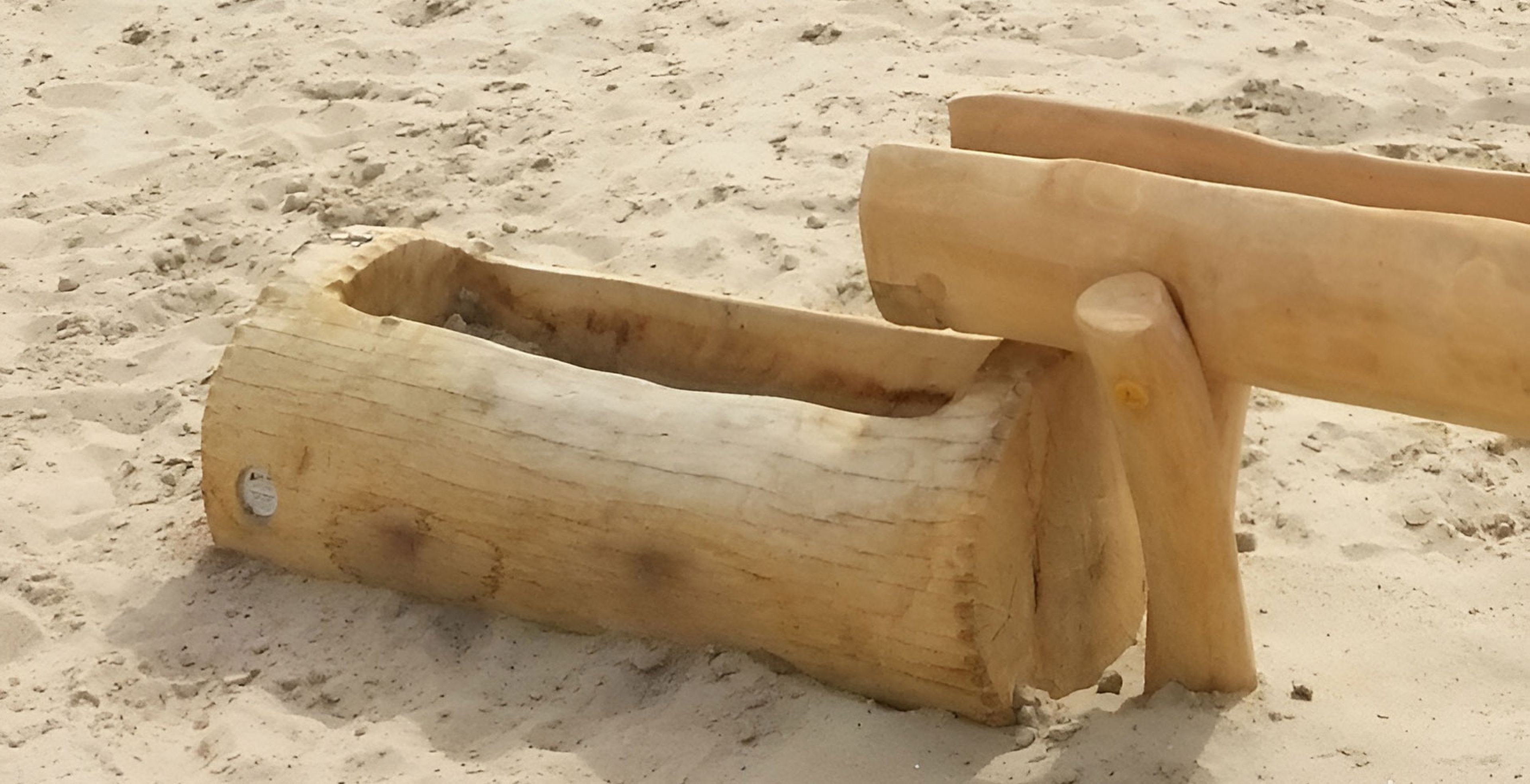 Een opvangbak van de waterspeeltuin bij Klimrijk Brabant