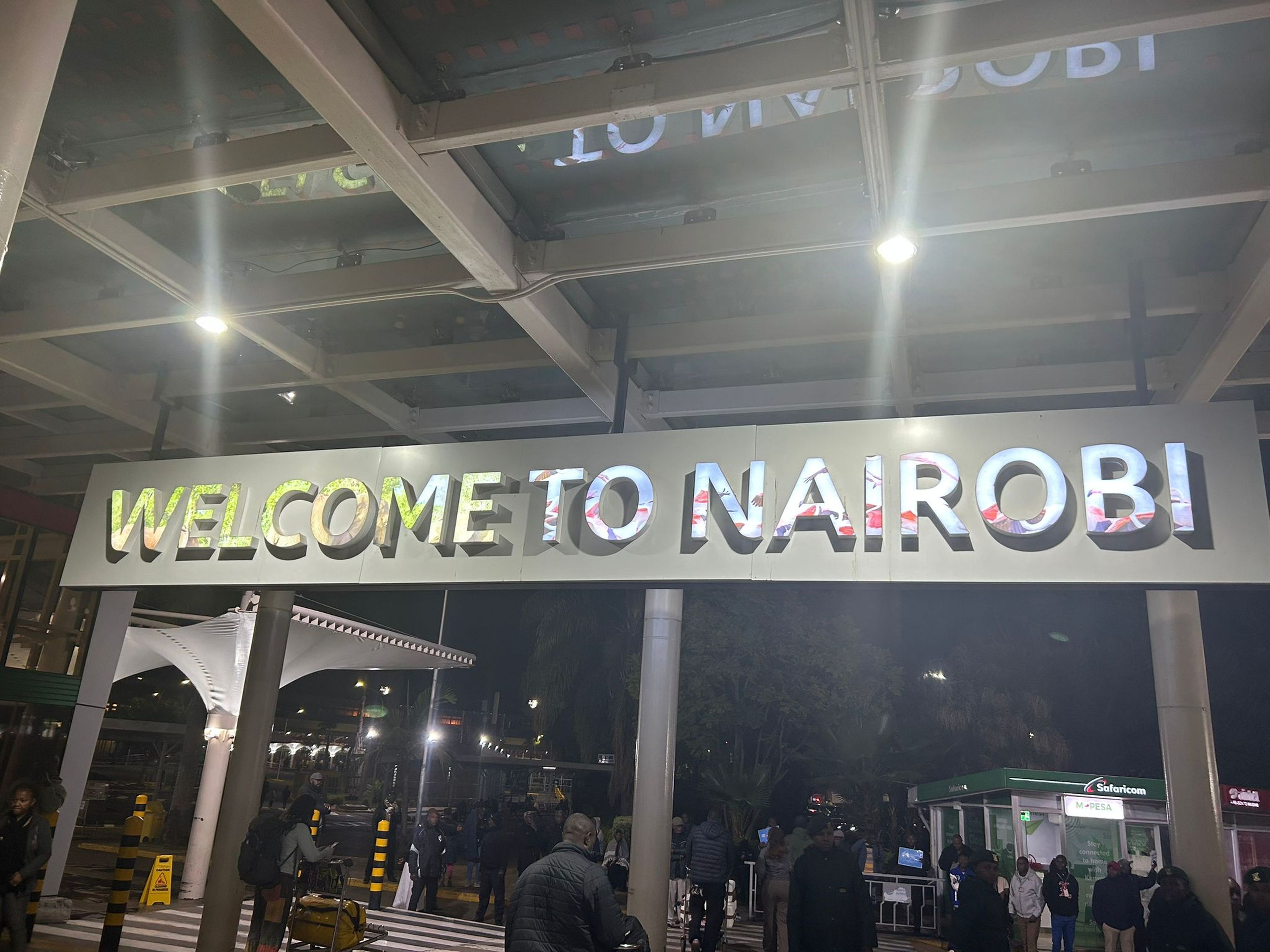 Het vliegveld in Nairobi in Kenia.