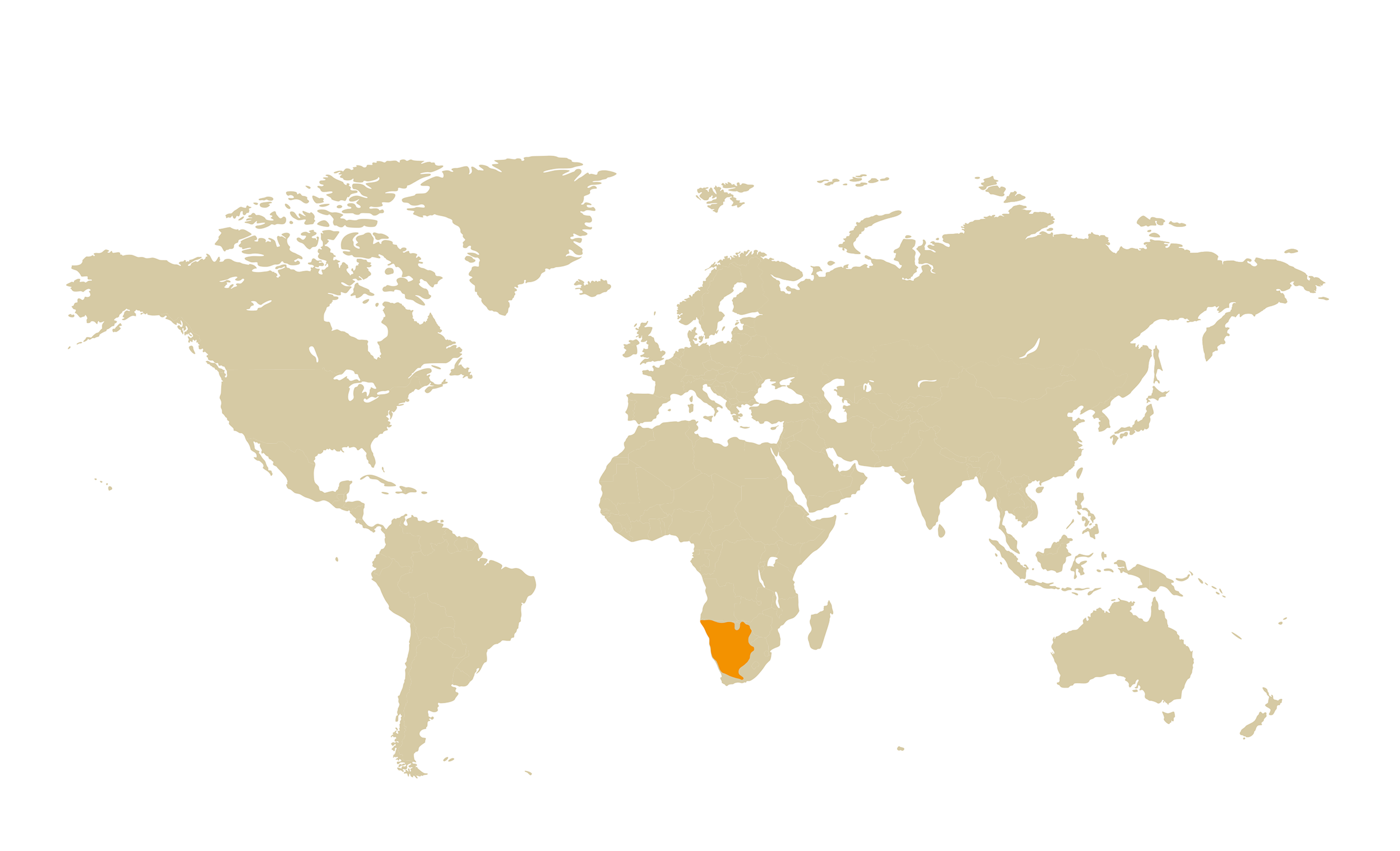 Wereldkaart leefgebied gemsbok in Safaripark Beekse Bergen