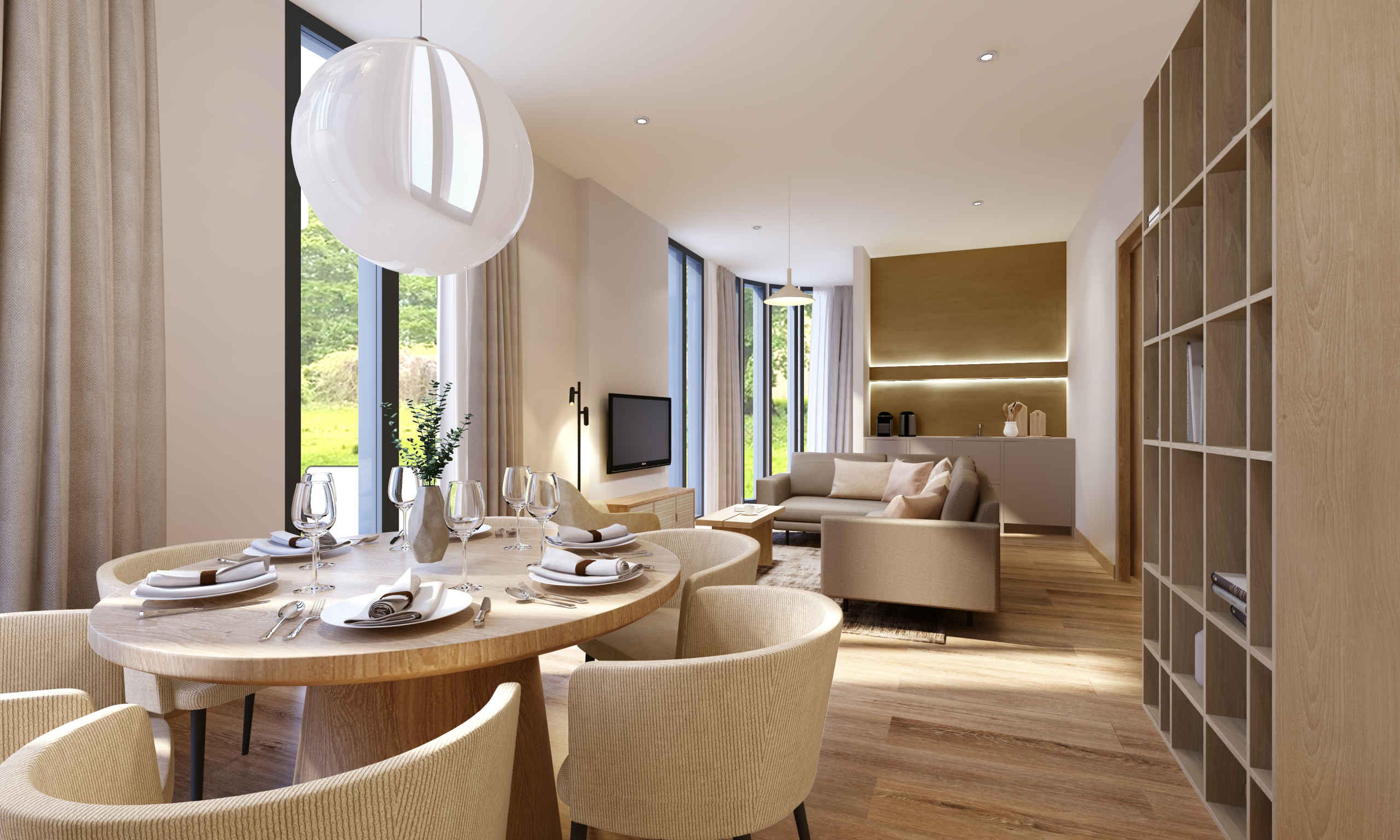 Livingroom in de suite bij Kasteel Steenenburg