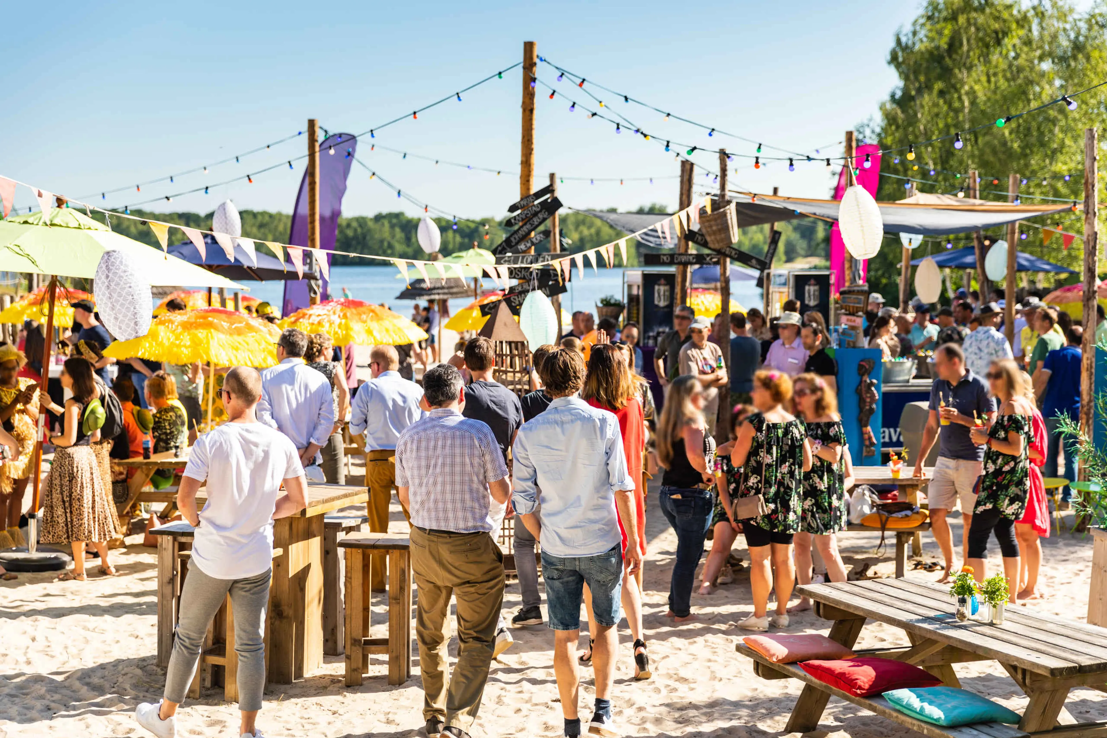 Zakelijk event op het strand bij Speelland Beekse Bergen