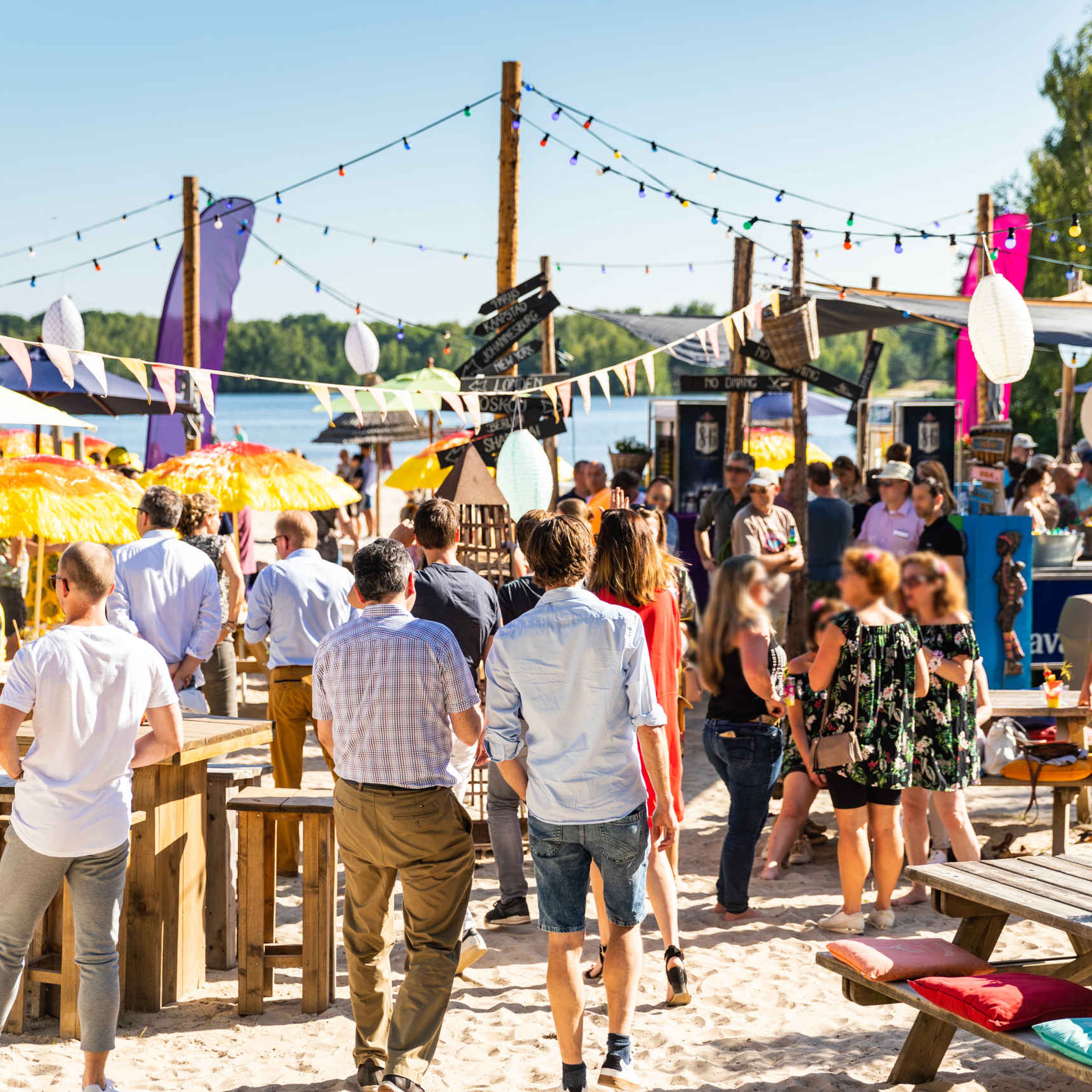 Zakelijk event op het strand bij Speelland Beekse Bergen