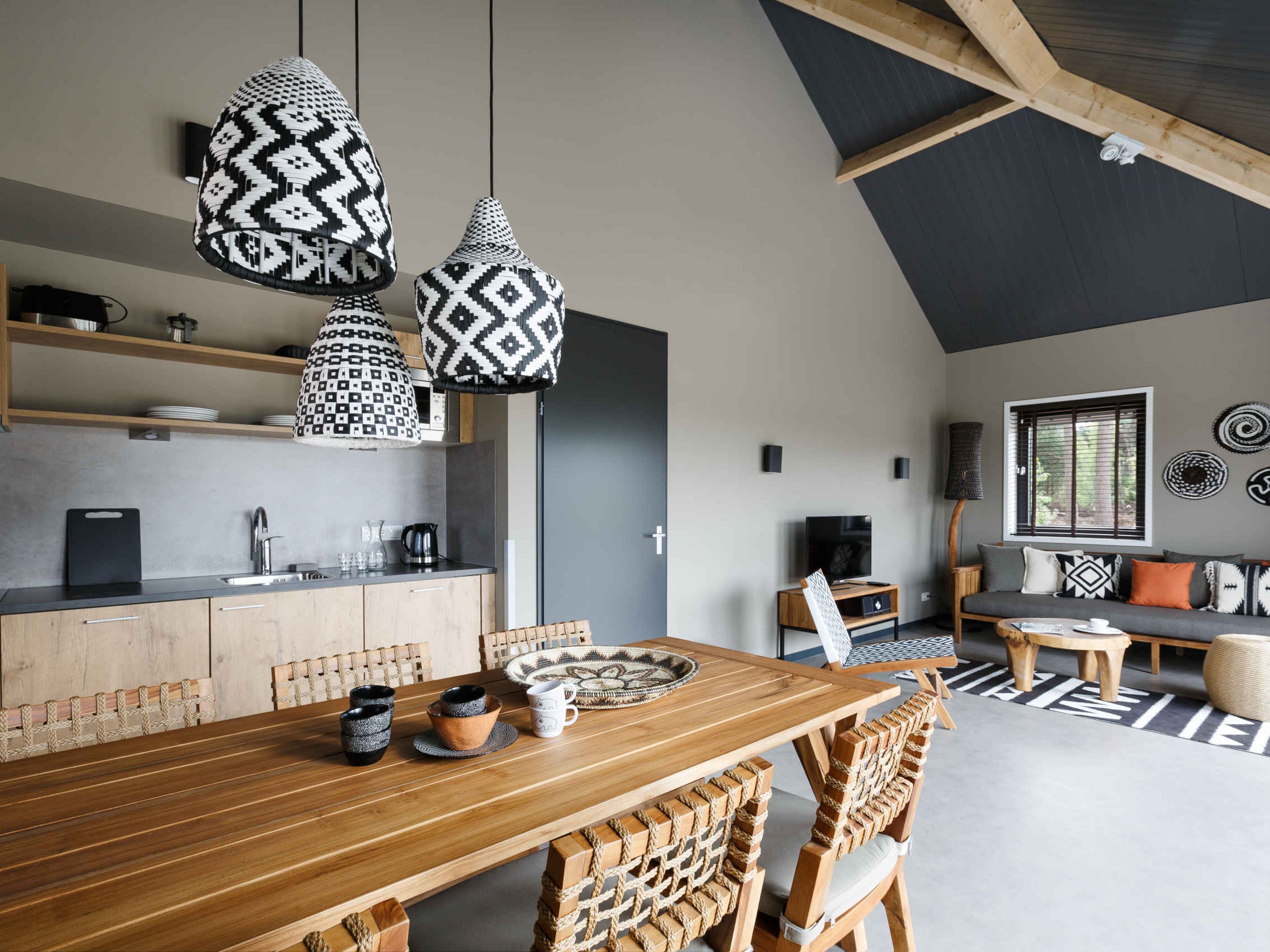 Woonkamer in de Lodge op Safari Resort Beekse Bergen