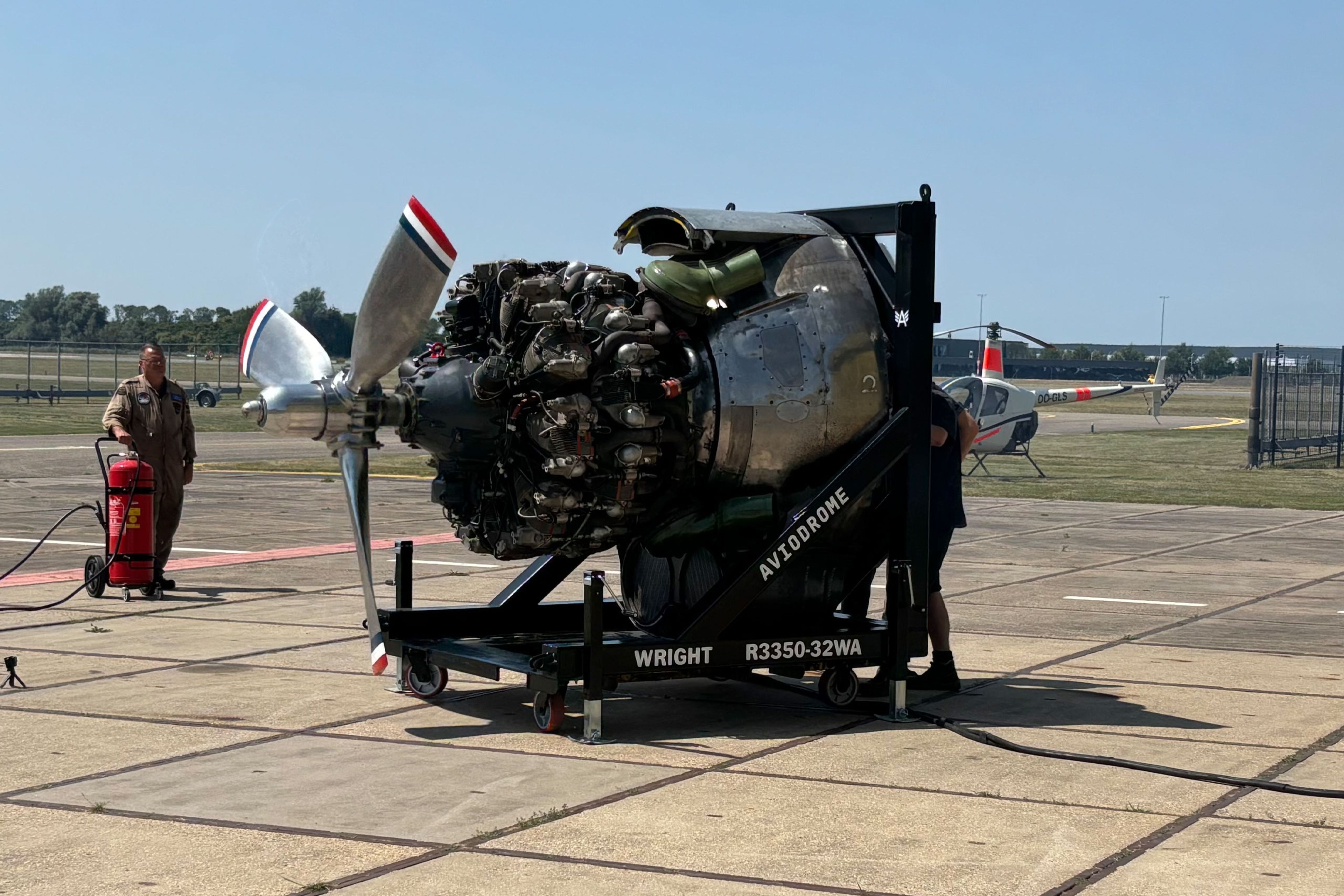 Een stermotor tijdens een Fly-in bij Luchtvaartmuseum Aviodrome