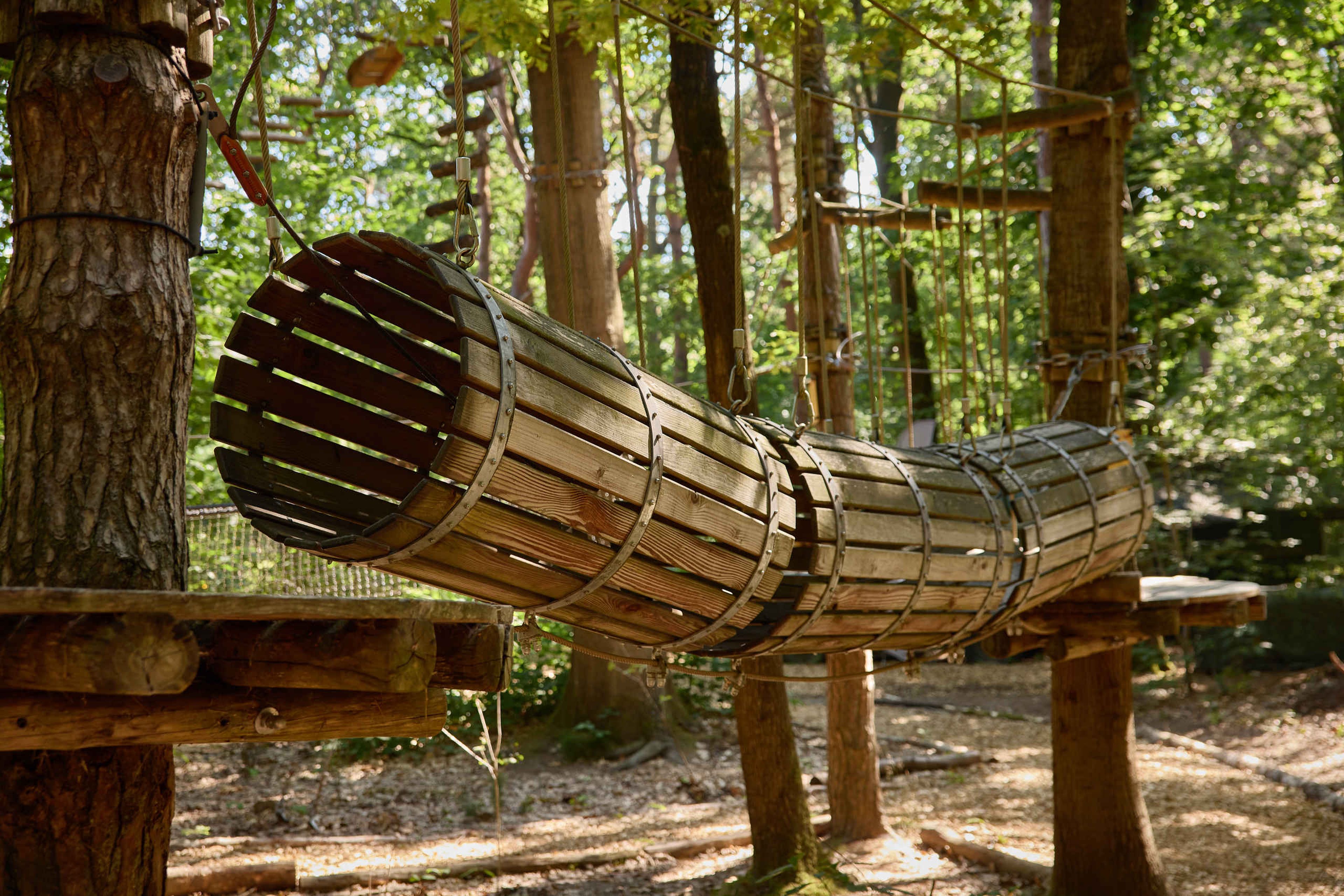 De tunnels op route 7 van het Pico Parcours bij Klimrijk Brabant
