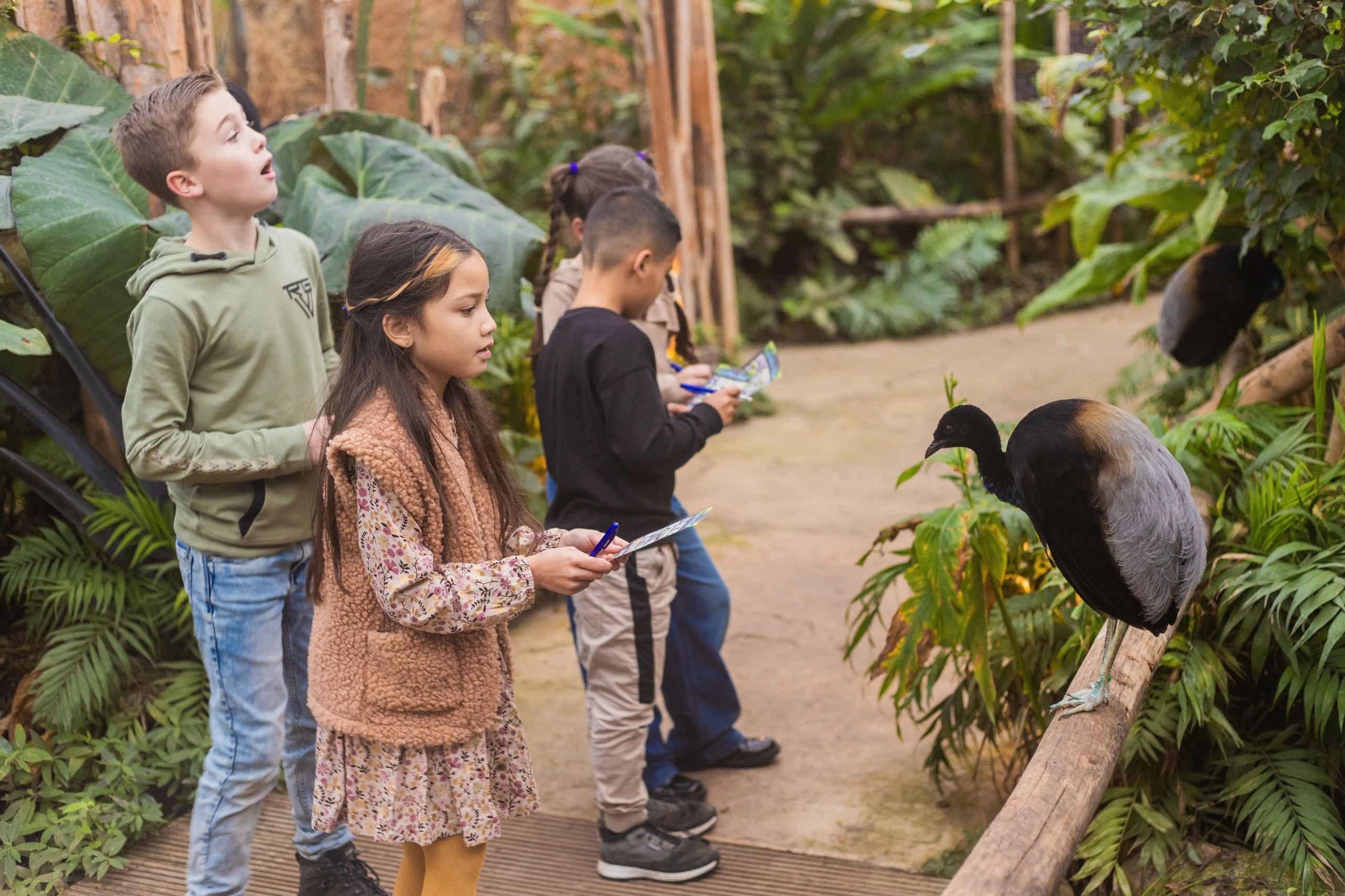 Kinderfeestje expeditie jongen meisje speurtocht in madidi ZooParc Overloon
