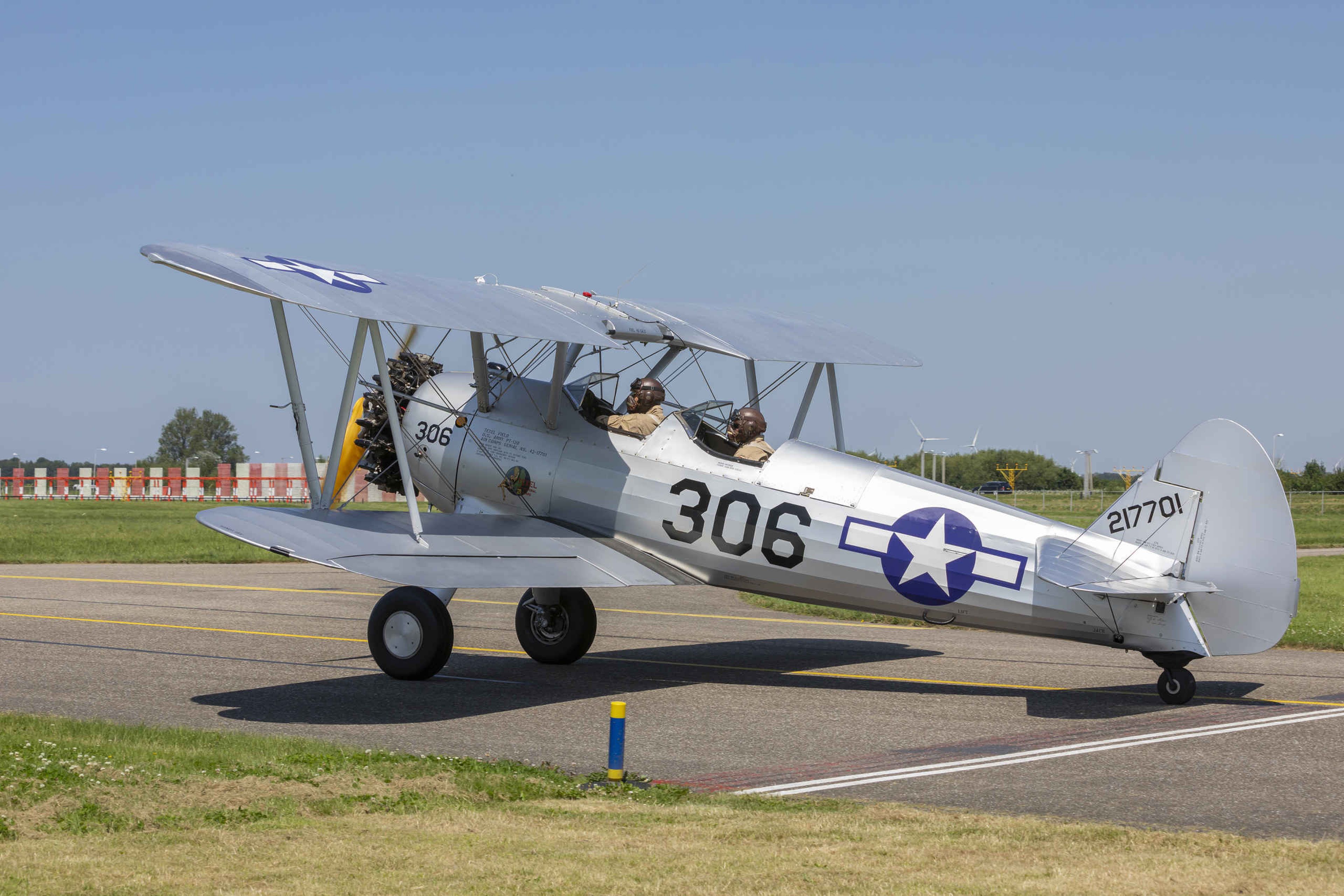 Vliegtuig fly in Boeing Stearman Luchtvaartmuseum Aviodrome