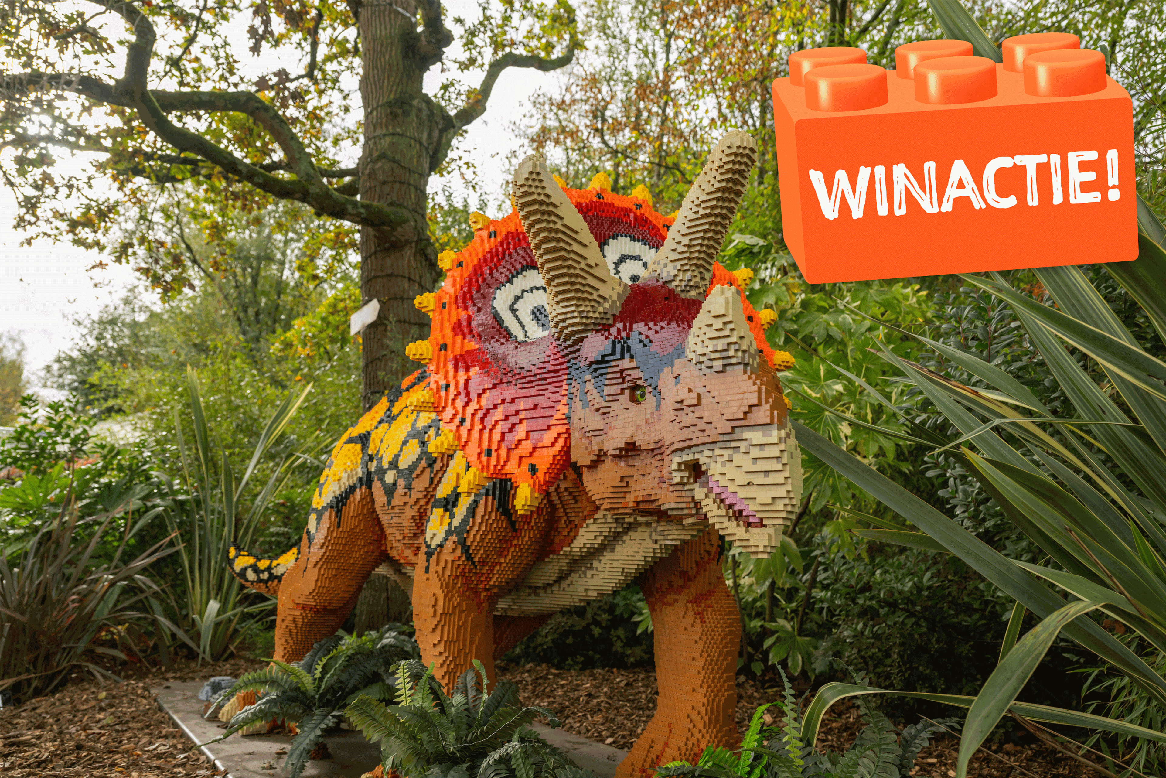 Een bricks triceratops in ZooParc Overloon