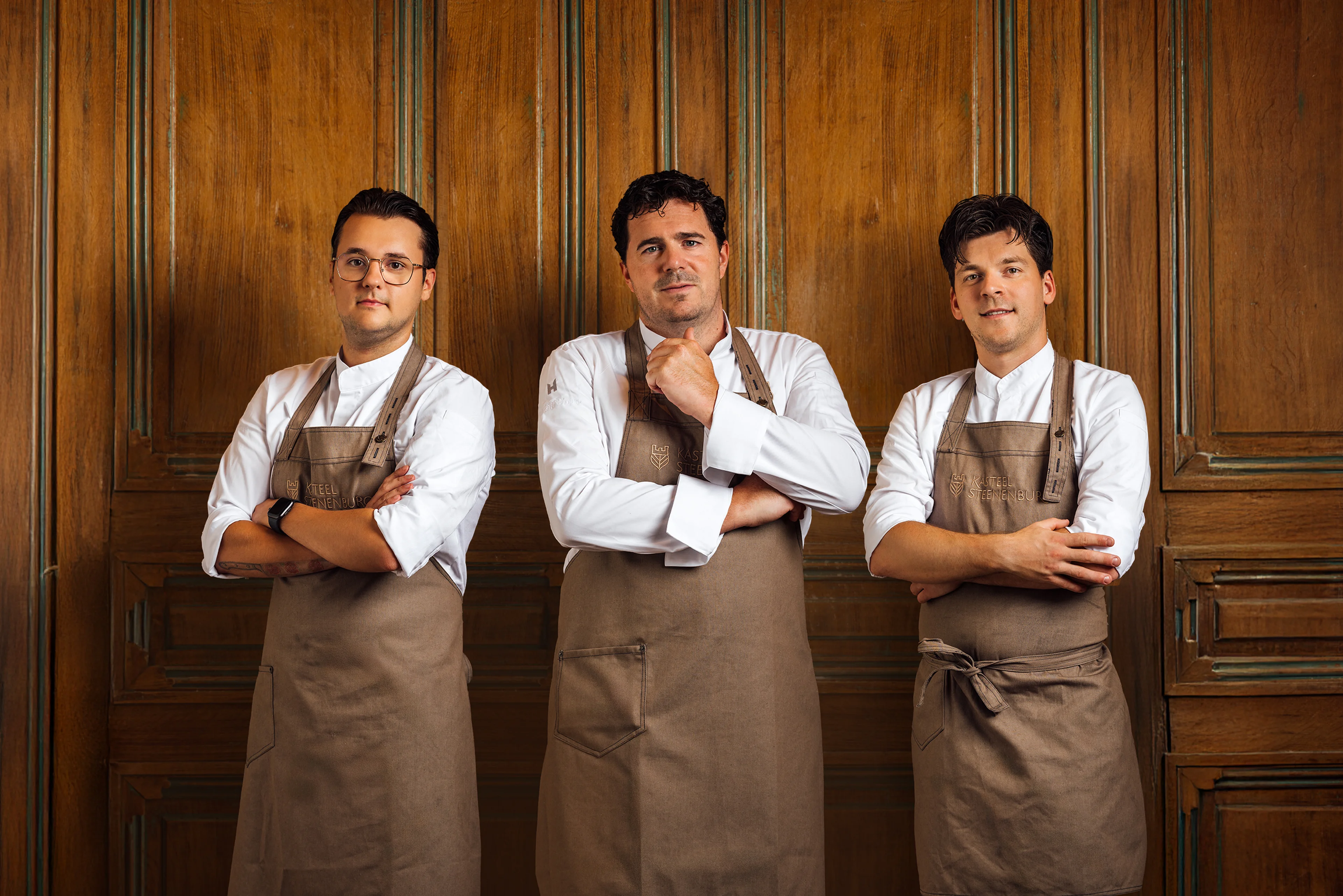 Portretten keukenteam binnen Restaurant Orangerie Steenenburg