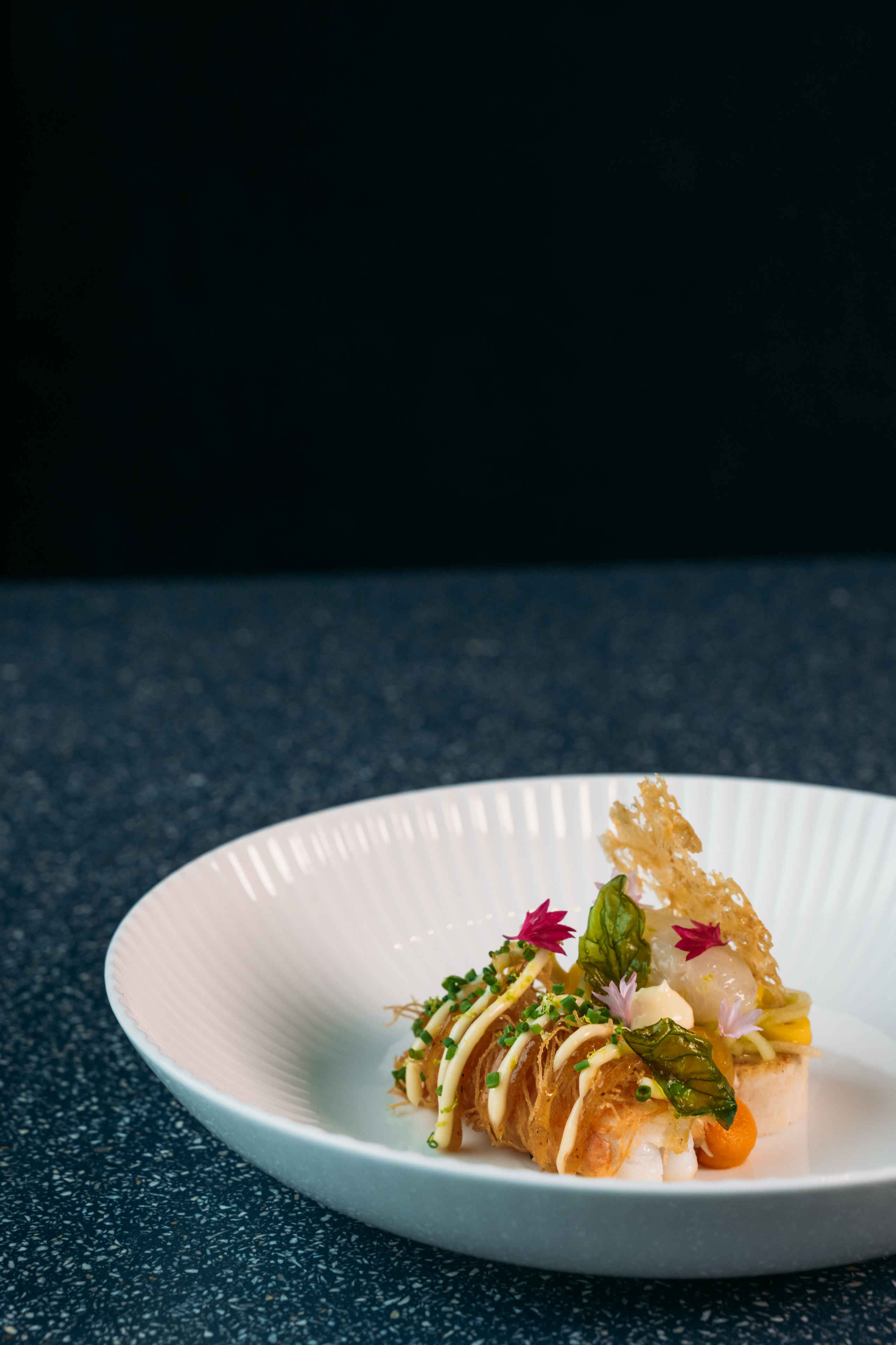 Een gerecht bij fine dining restaurant Nommos.