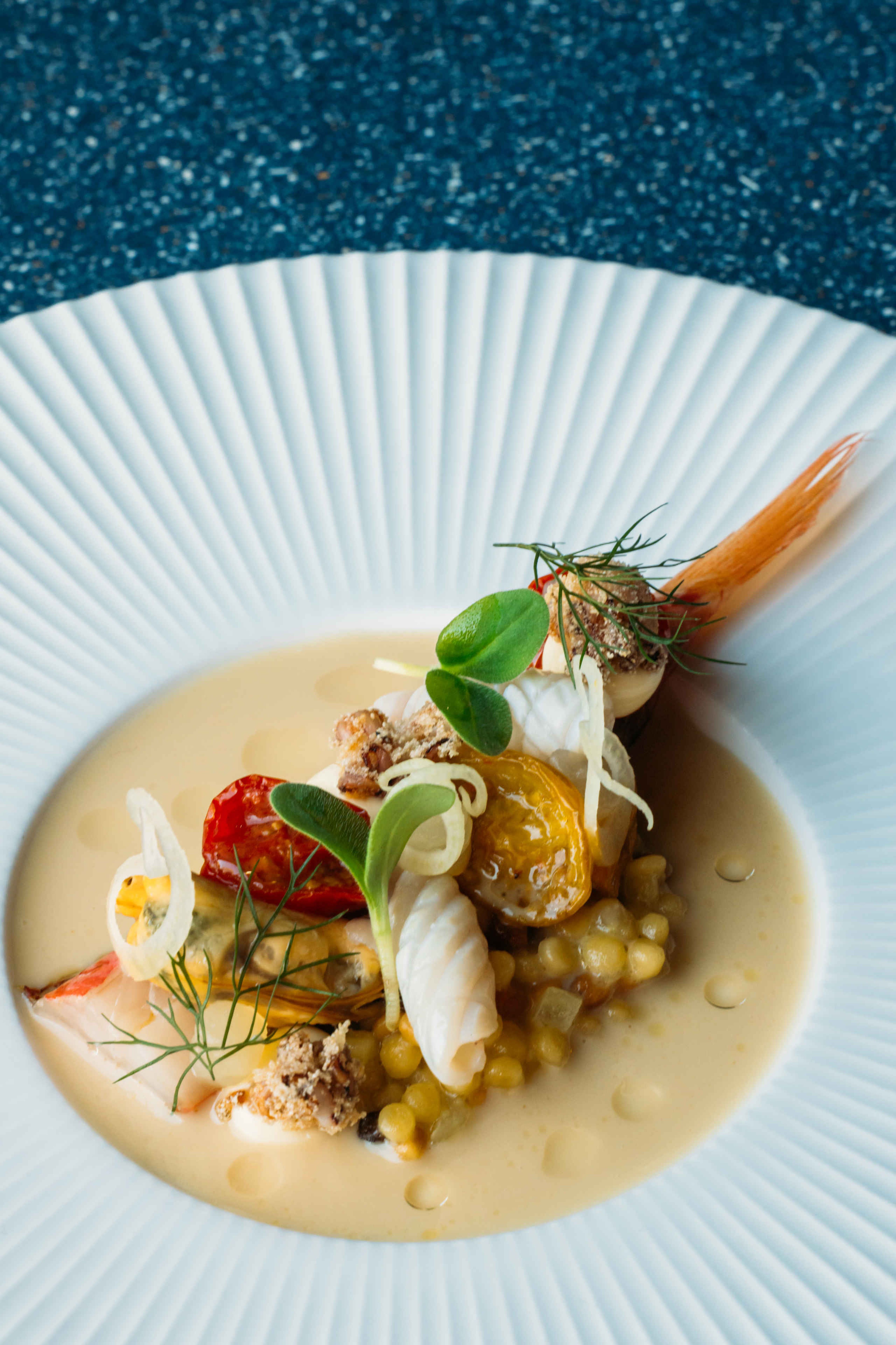 Een gerecht bij fine dining restaurant Nommos.