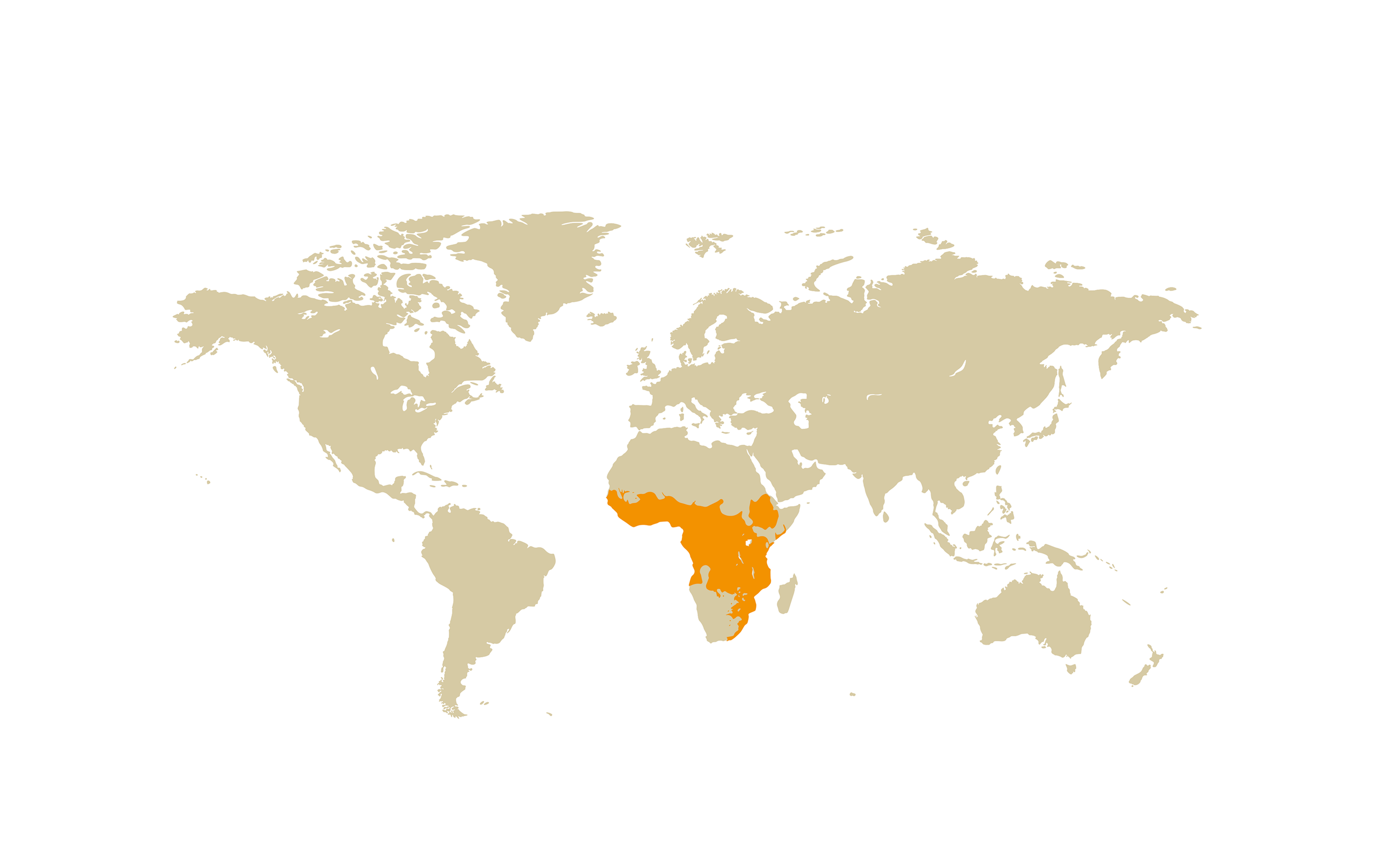 Wereldkaart leefgebied van de grote textorwever Safaripark Beekse Bergen