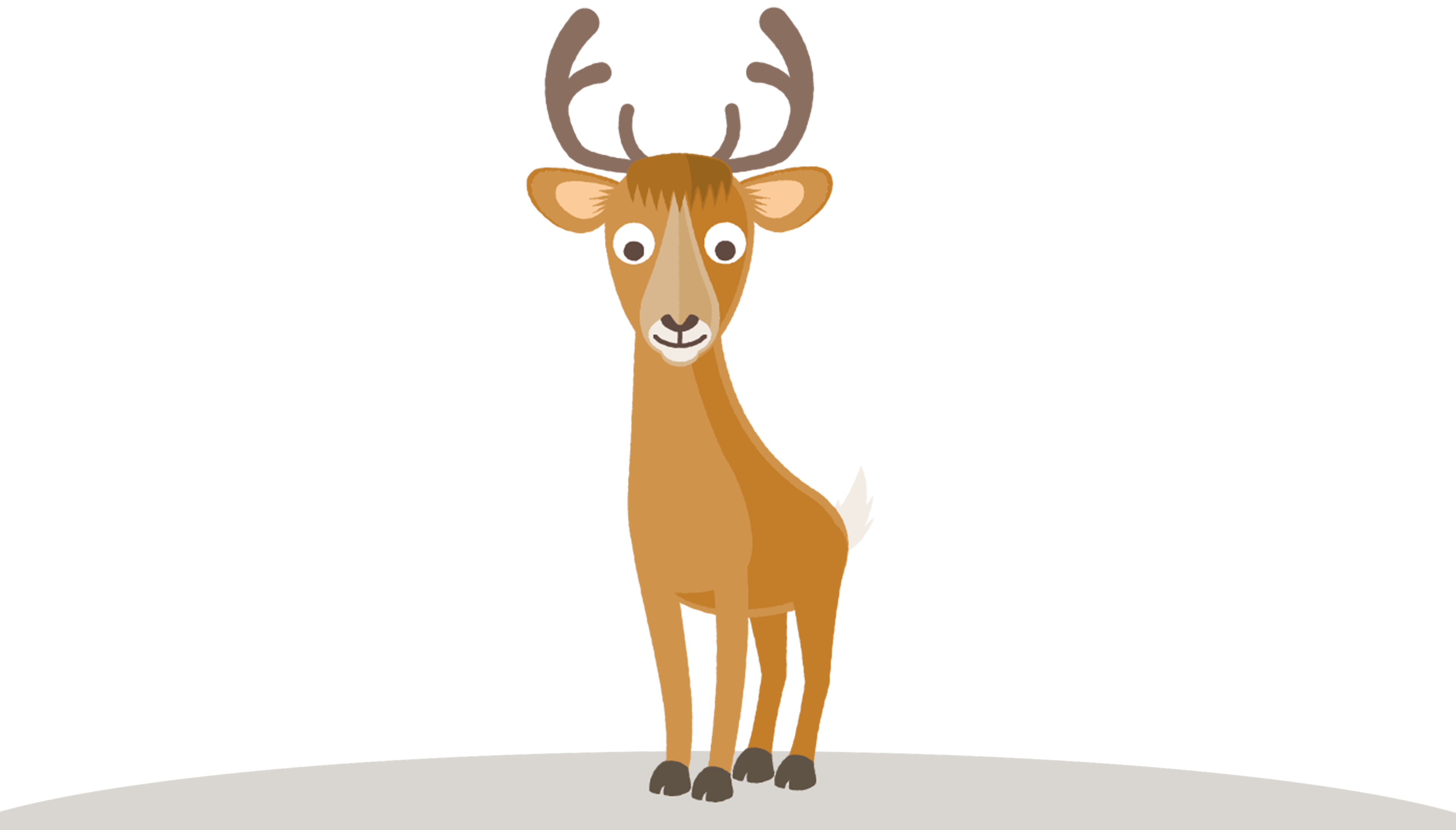 Een illustratie van Hanna het hert, lid van de dierenfamilie van Bo en de Beestenbende van Vakantiepark Dierenbos.