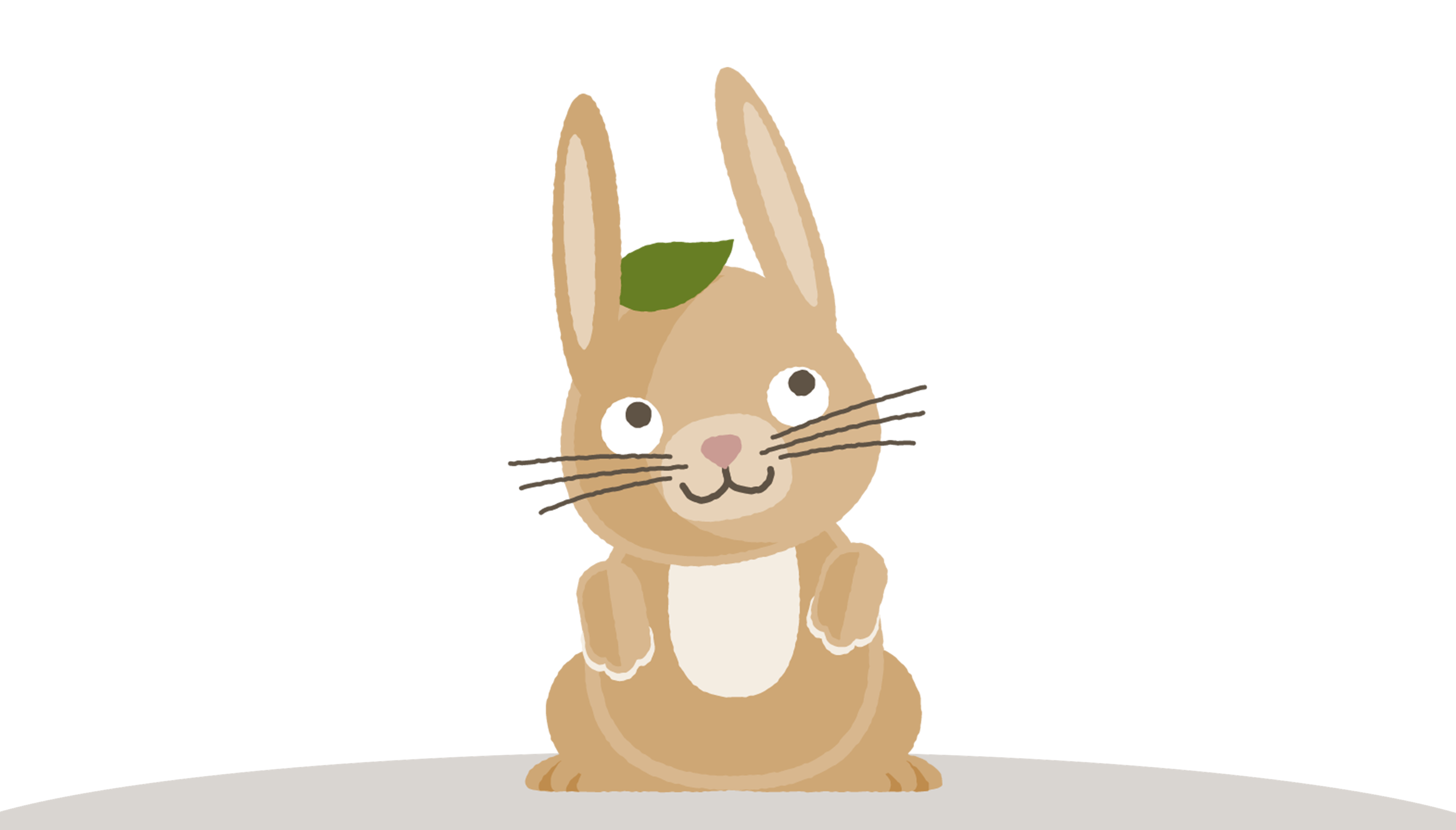 Een illustratie van Kiki het konijn, lid van de dierenfamilie van Bo en de Beestenbende van Vakantiepark Dierenbos.