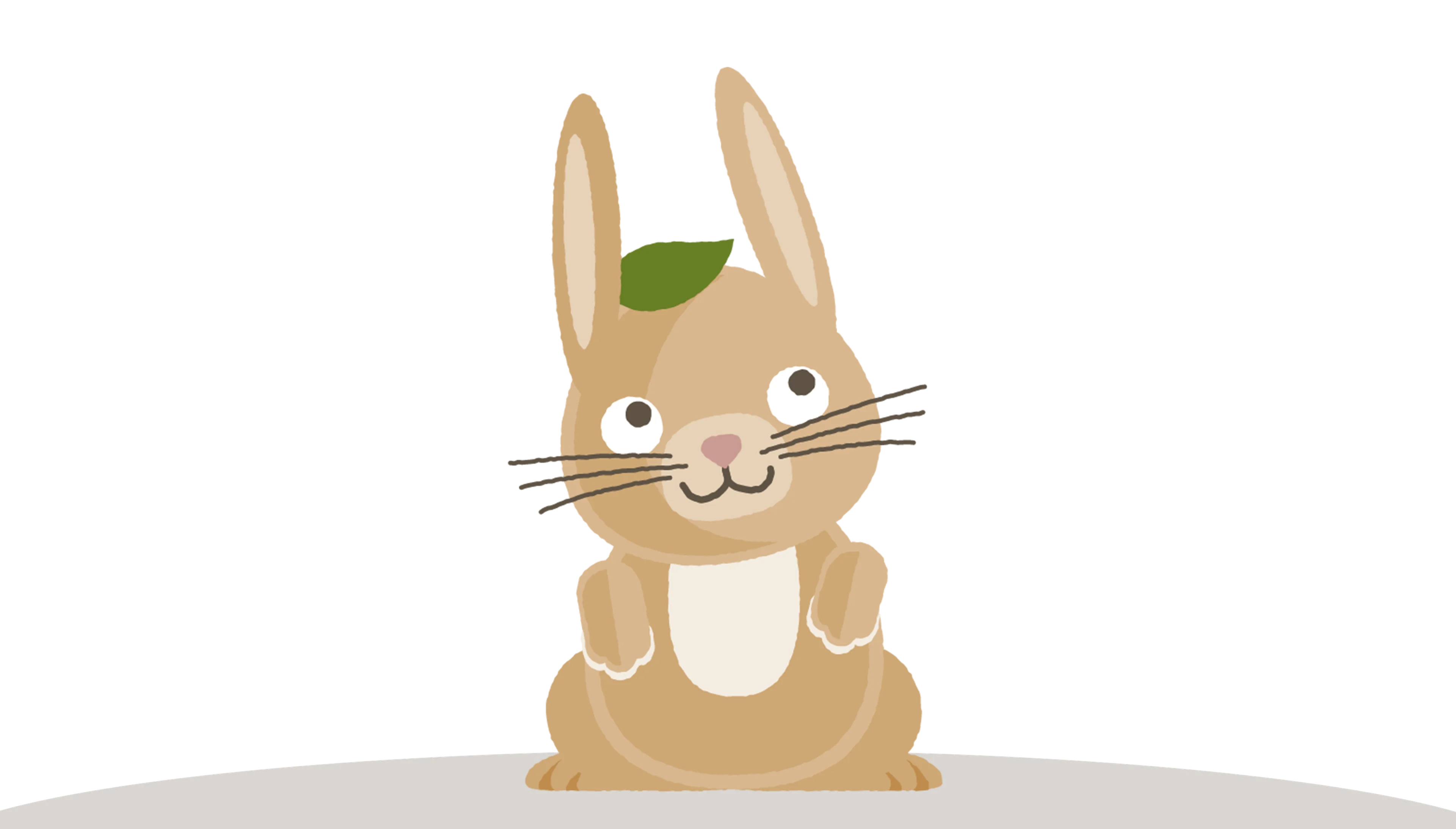 Een illustratie van Kiki het konijn, lid van de dierenfamilie van Bo en de Beestenbende van Vakantiepark Dierenbos.