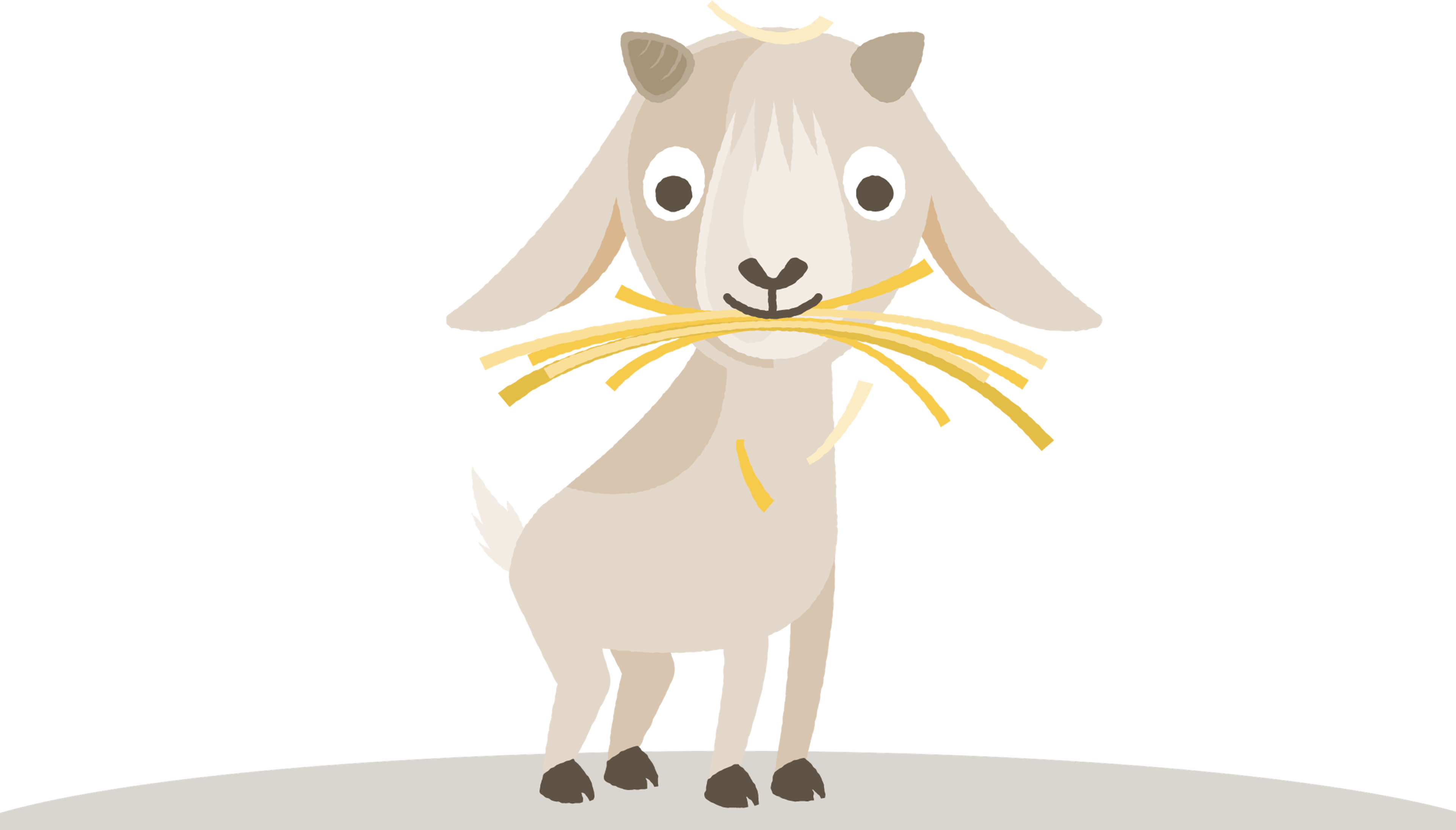 Een illustratie van Bert de geit bij Vakantiepark Dierenbos.