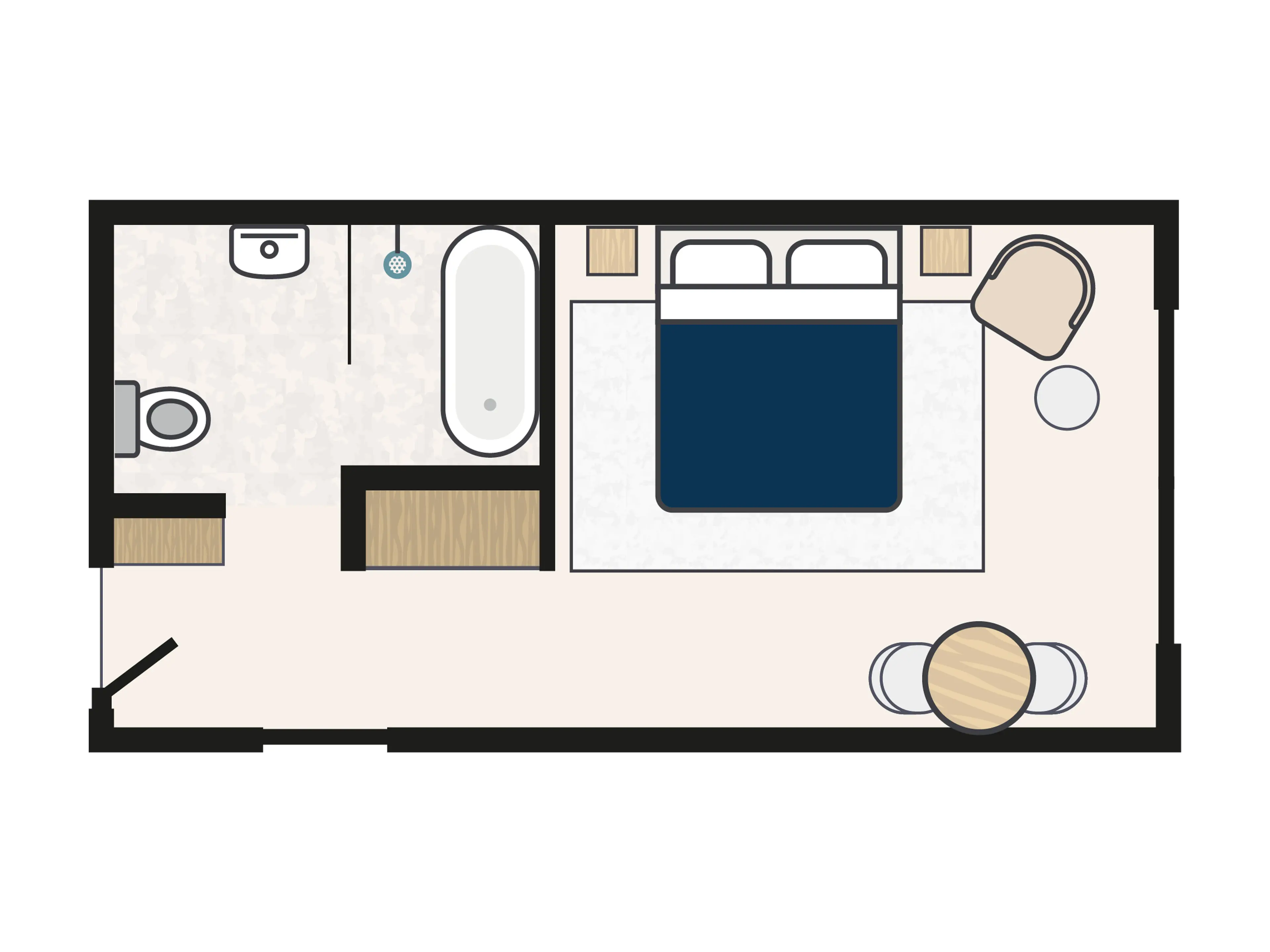 Plattegrond Deluxe Room in Kasteel Steenenburg