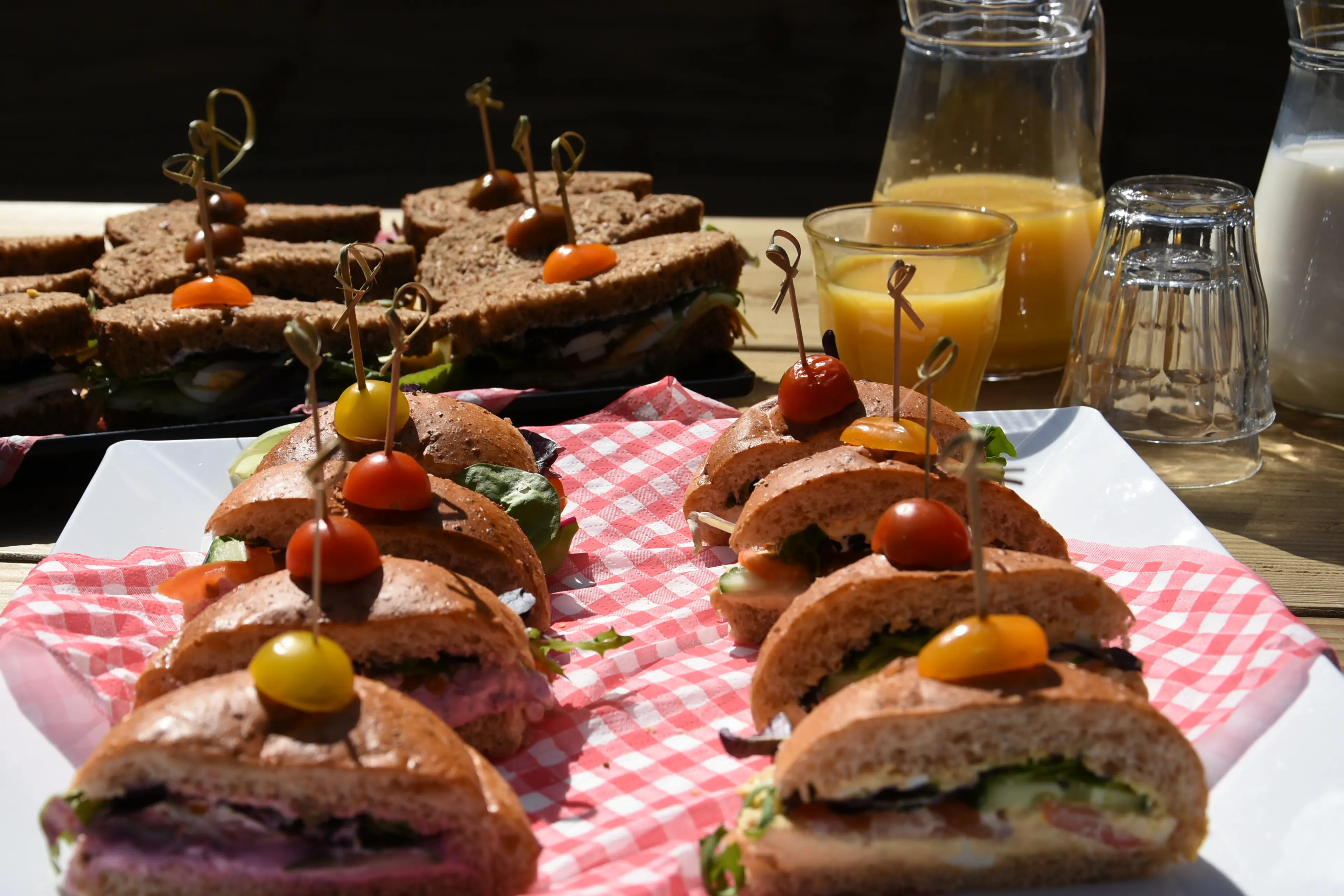 Lunch met broodjes en sap bij Klimrijk Brabant
