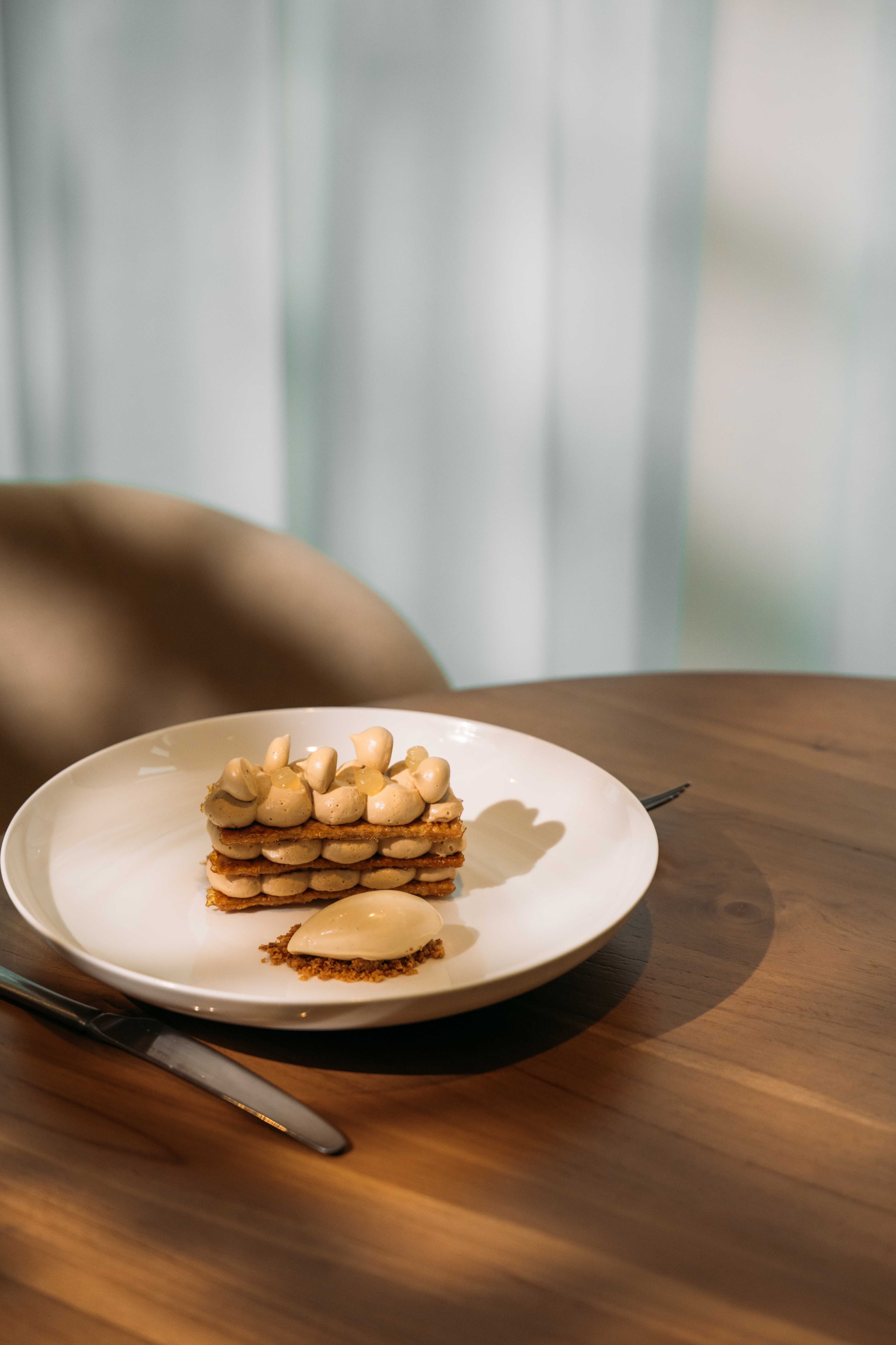 Foodfotografie van dessert in de Orangerie in Kasteel Steenenburg