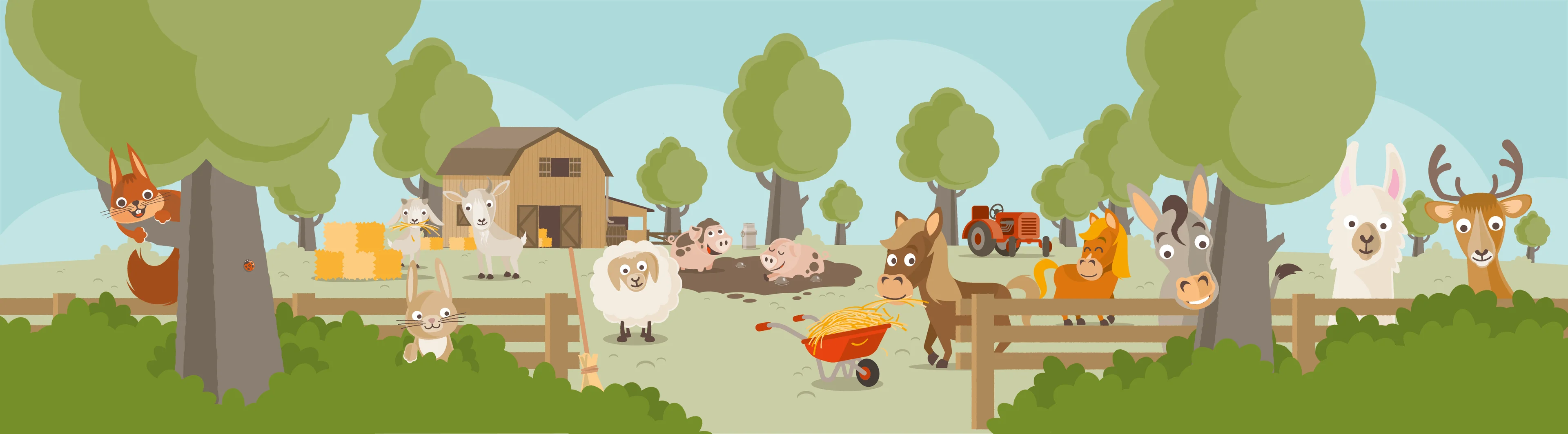 Dieren illustratie Vakantiepark Dierenbos