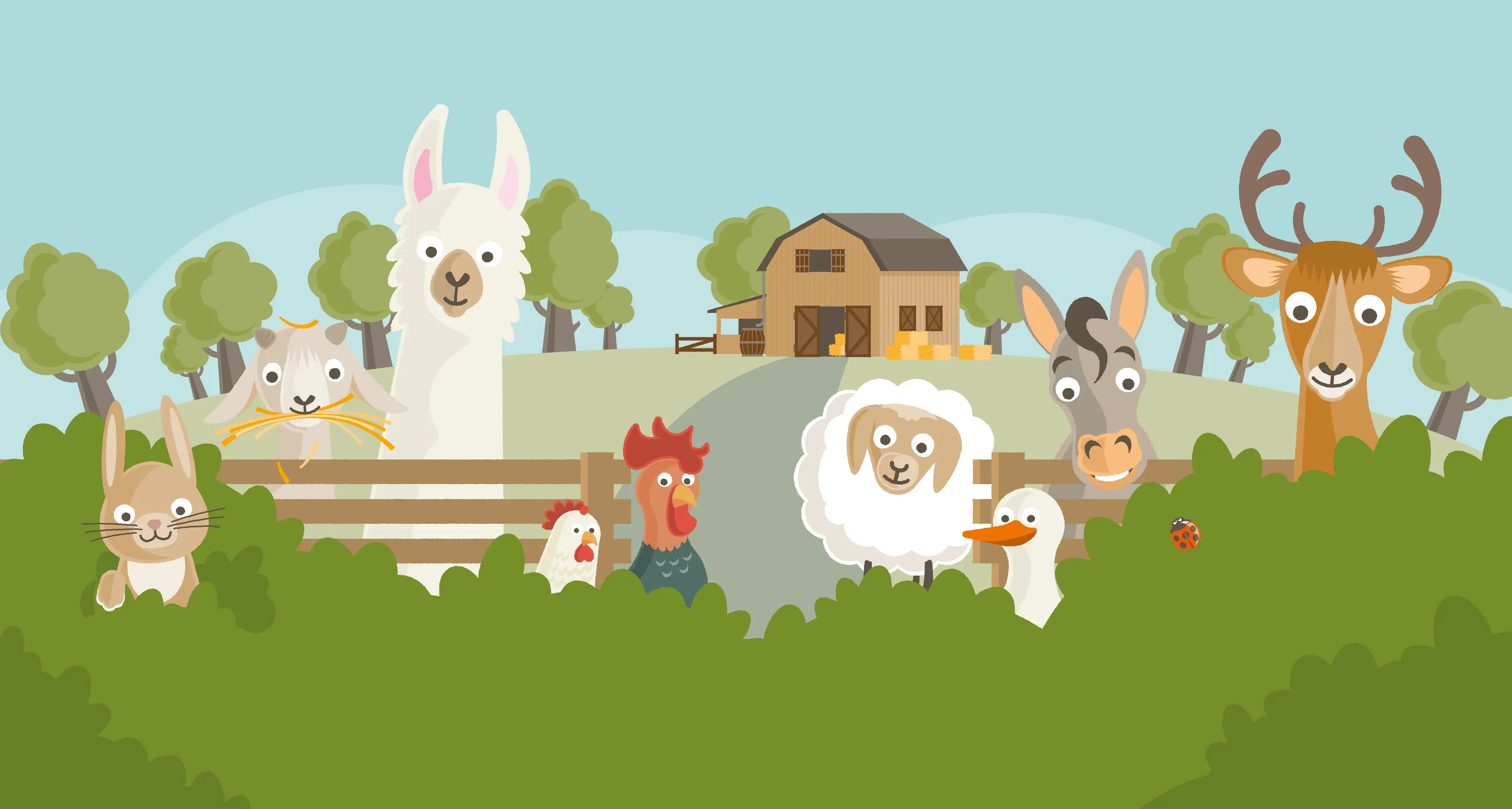 Dierenfamilie illustratie van Vakantiepark Dierenbos