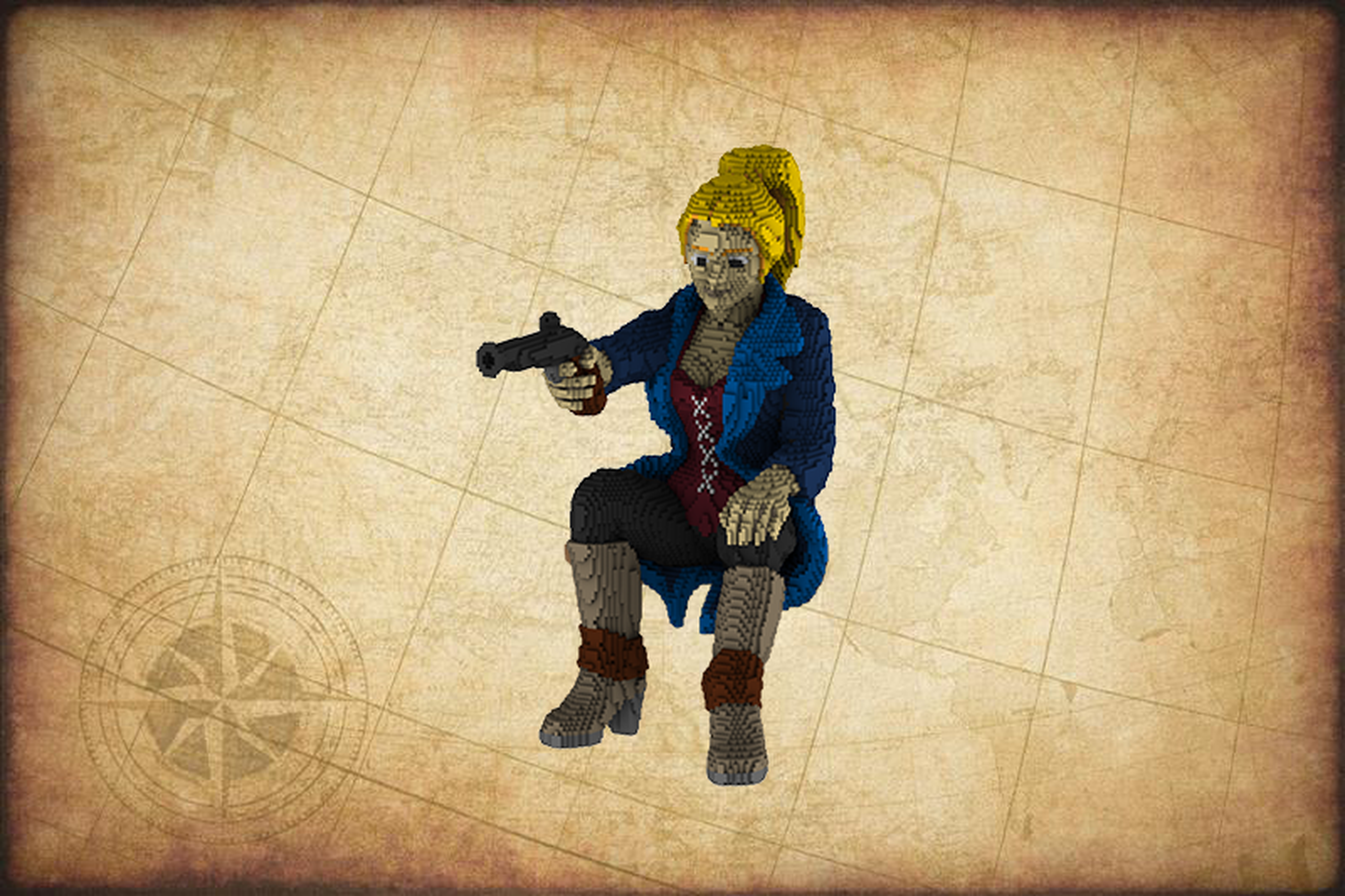 Lady P van bricks tijdens Piraten in de Zoo in AquaZoo Leeuwarden