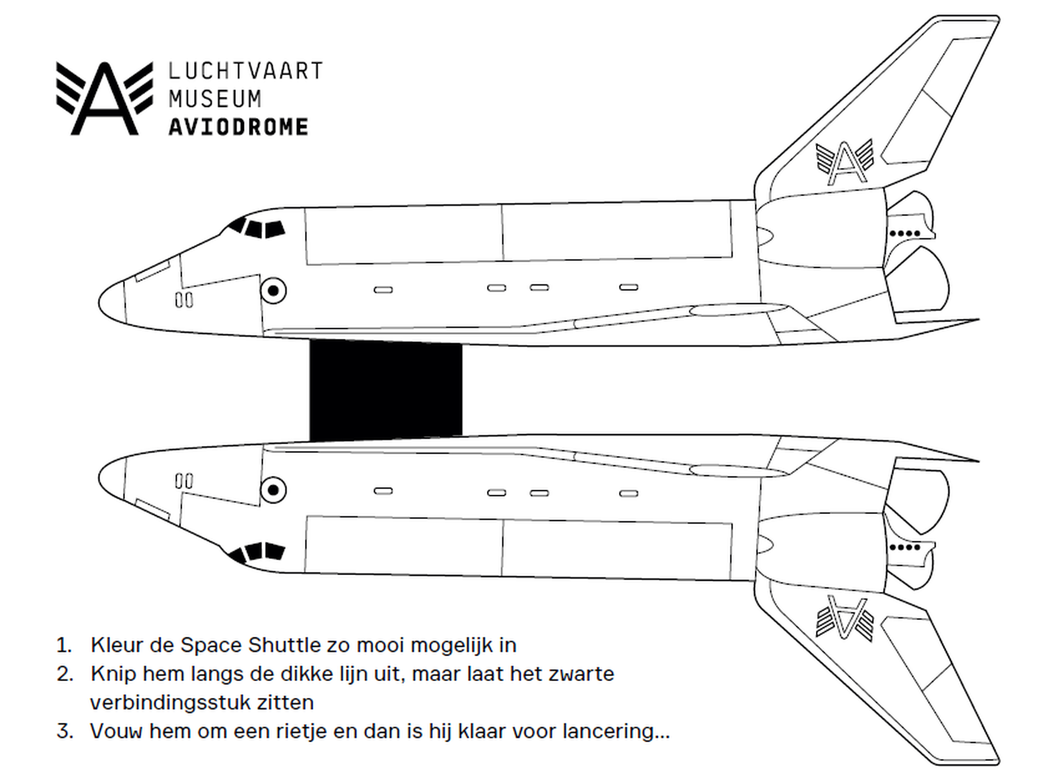 Kleurplaat Space College van Luchtvaartmuseum Aviodrome