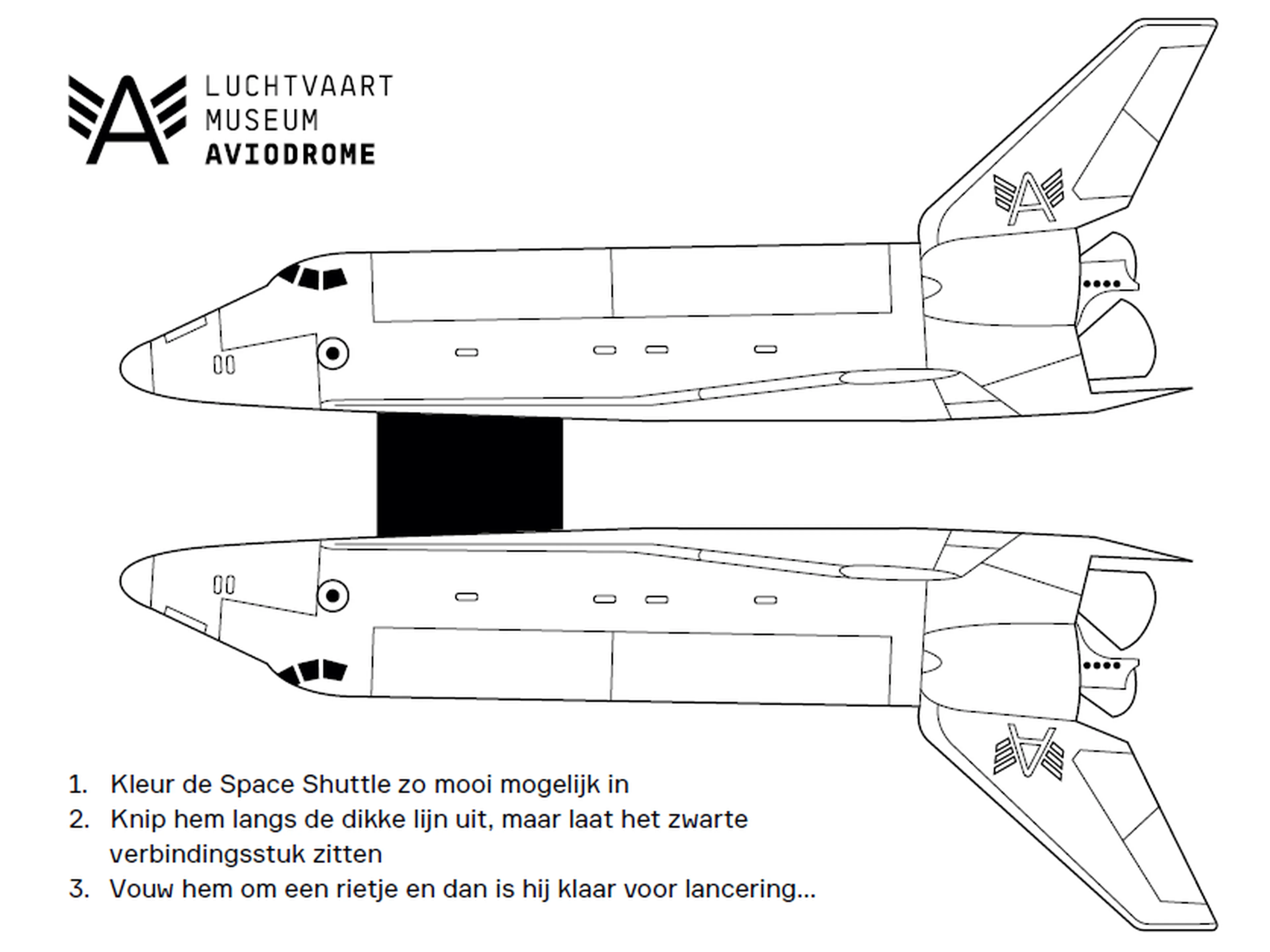Kleurplaat Space College van Luchtvaartmuseum Aviodrome