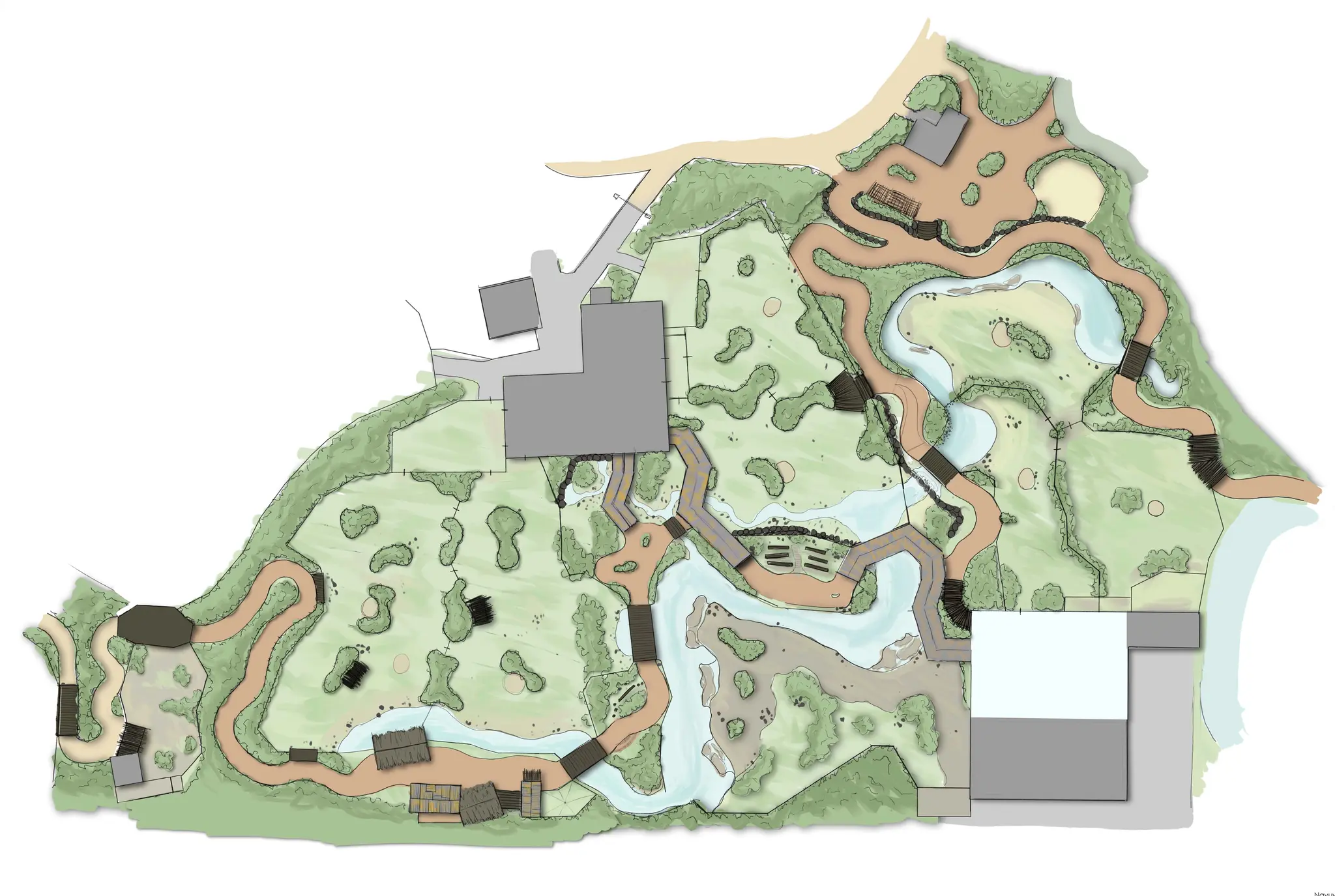 Bovenaanzicht plattegrond Ngyuwe ZooParc Overloon